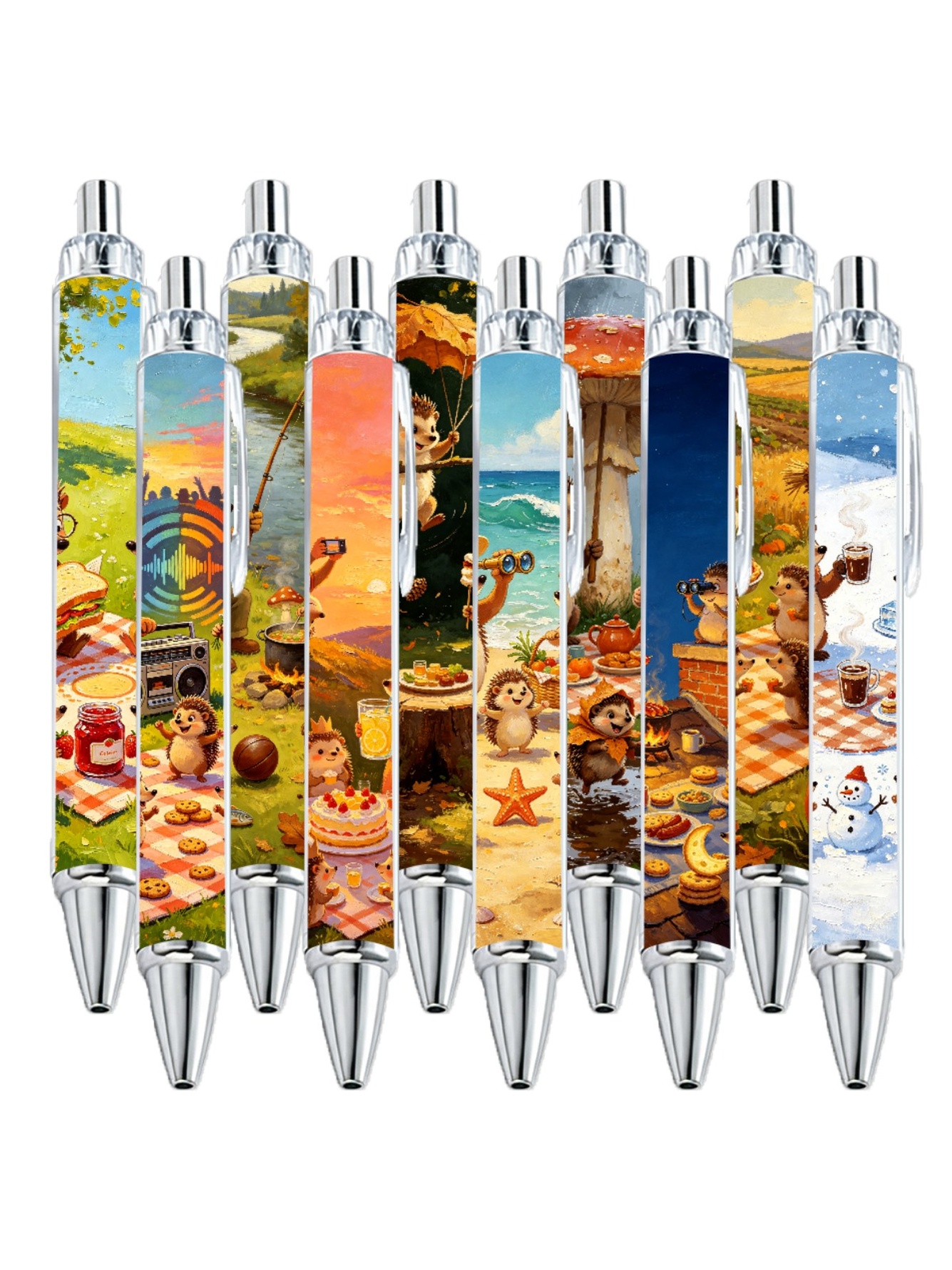 Hedgehog Seasons Gel Pen - 10-Pack
