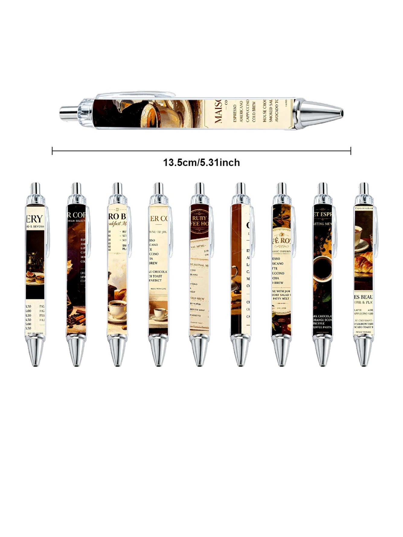 Coffee Menu Inspired Gel Pens - 10-Pack