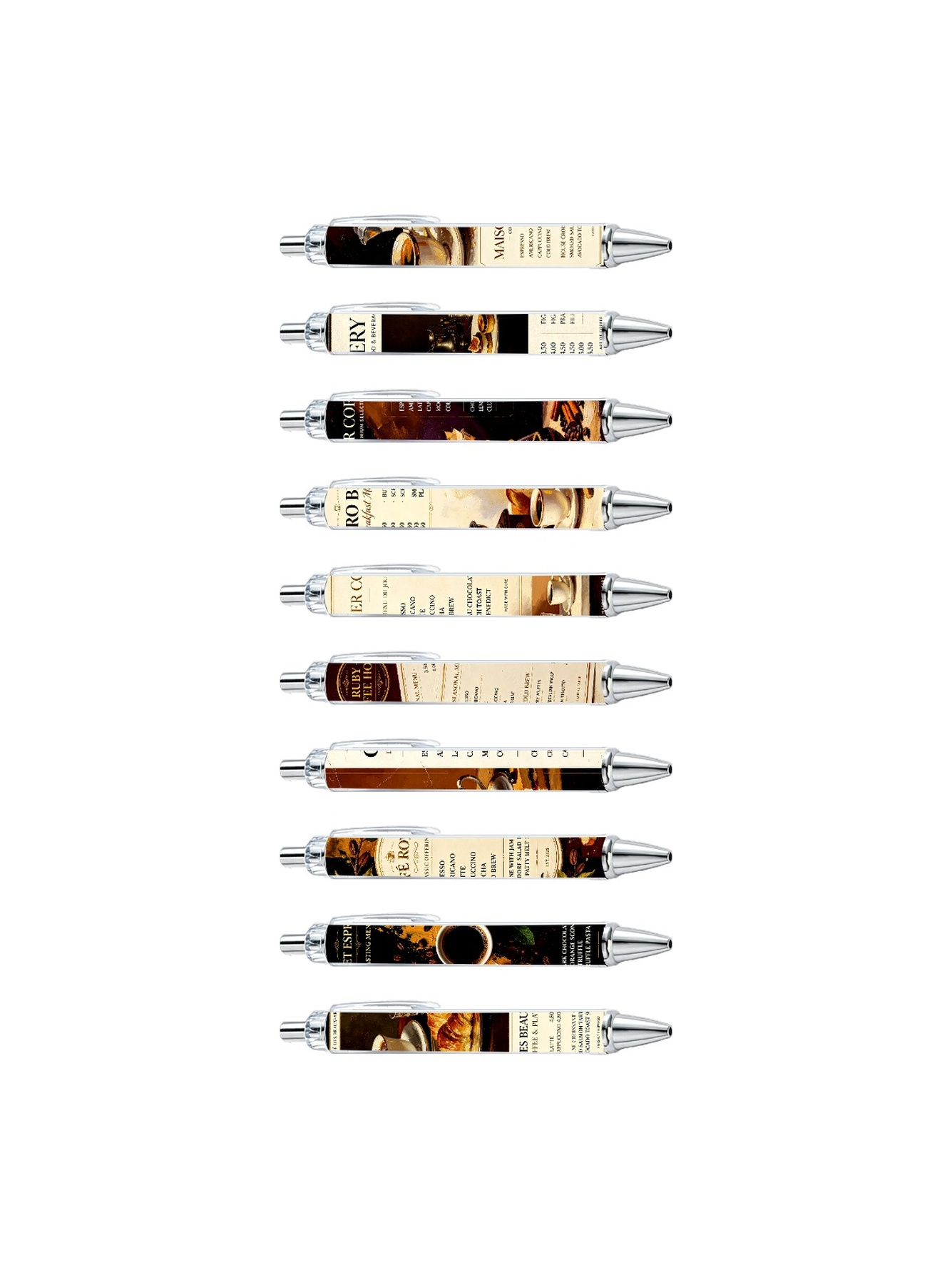 Coffee Menu Inspired Gel Pens - 10-Pack
