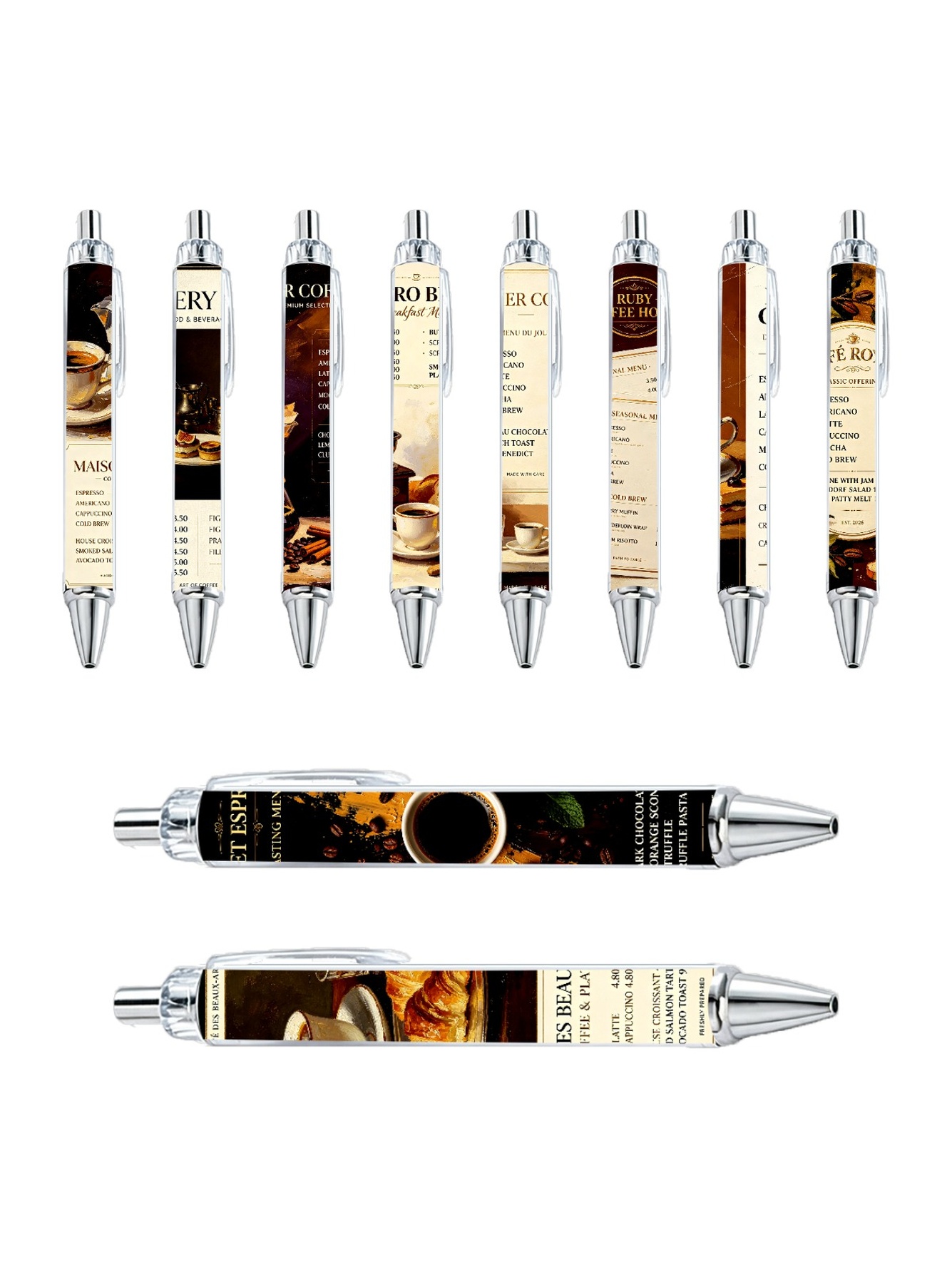 Coffee Menu Inspired Gel Pens - 10-Pack