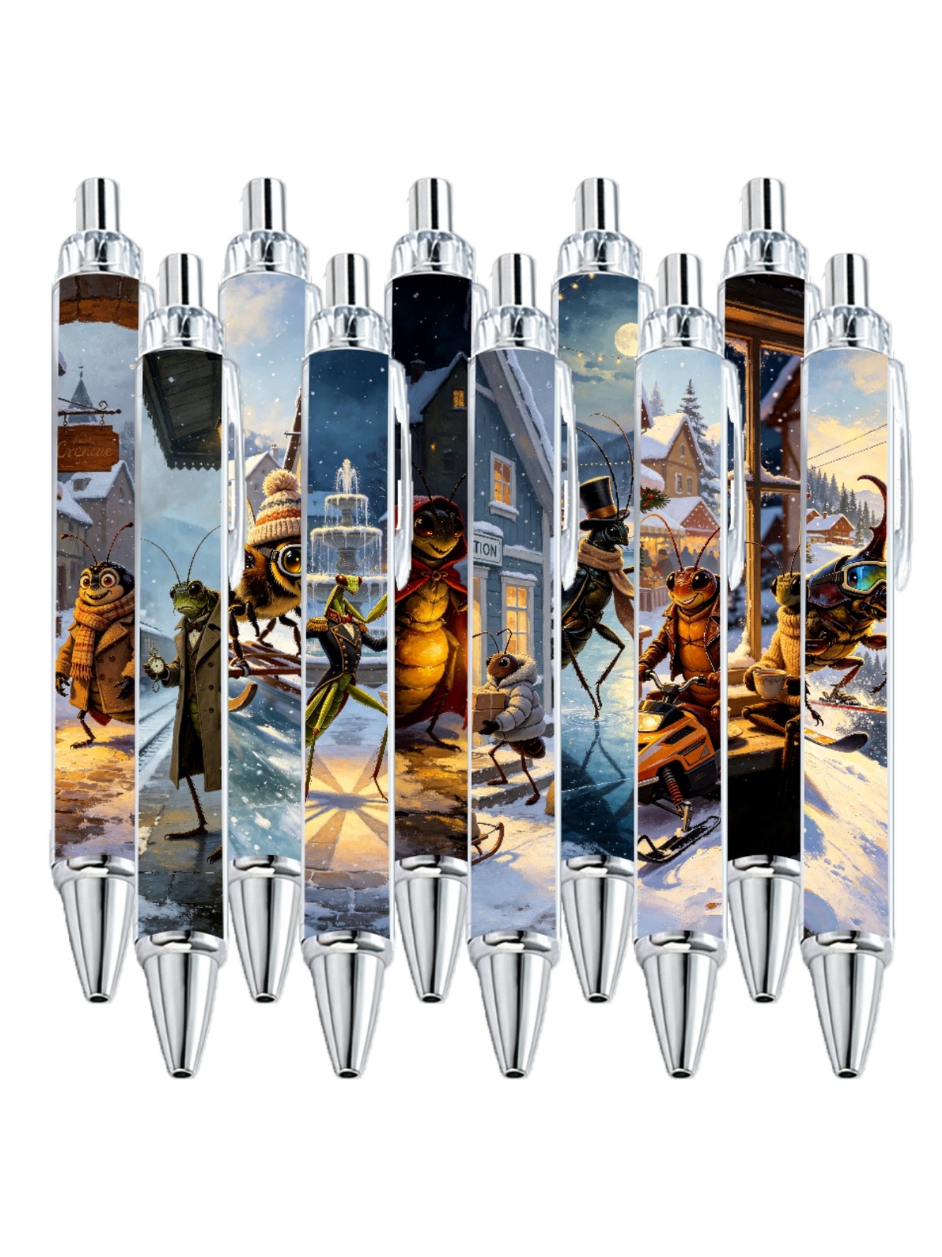 Winter Wonderland Insect Gel Pens Set - 10-Piece