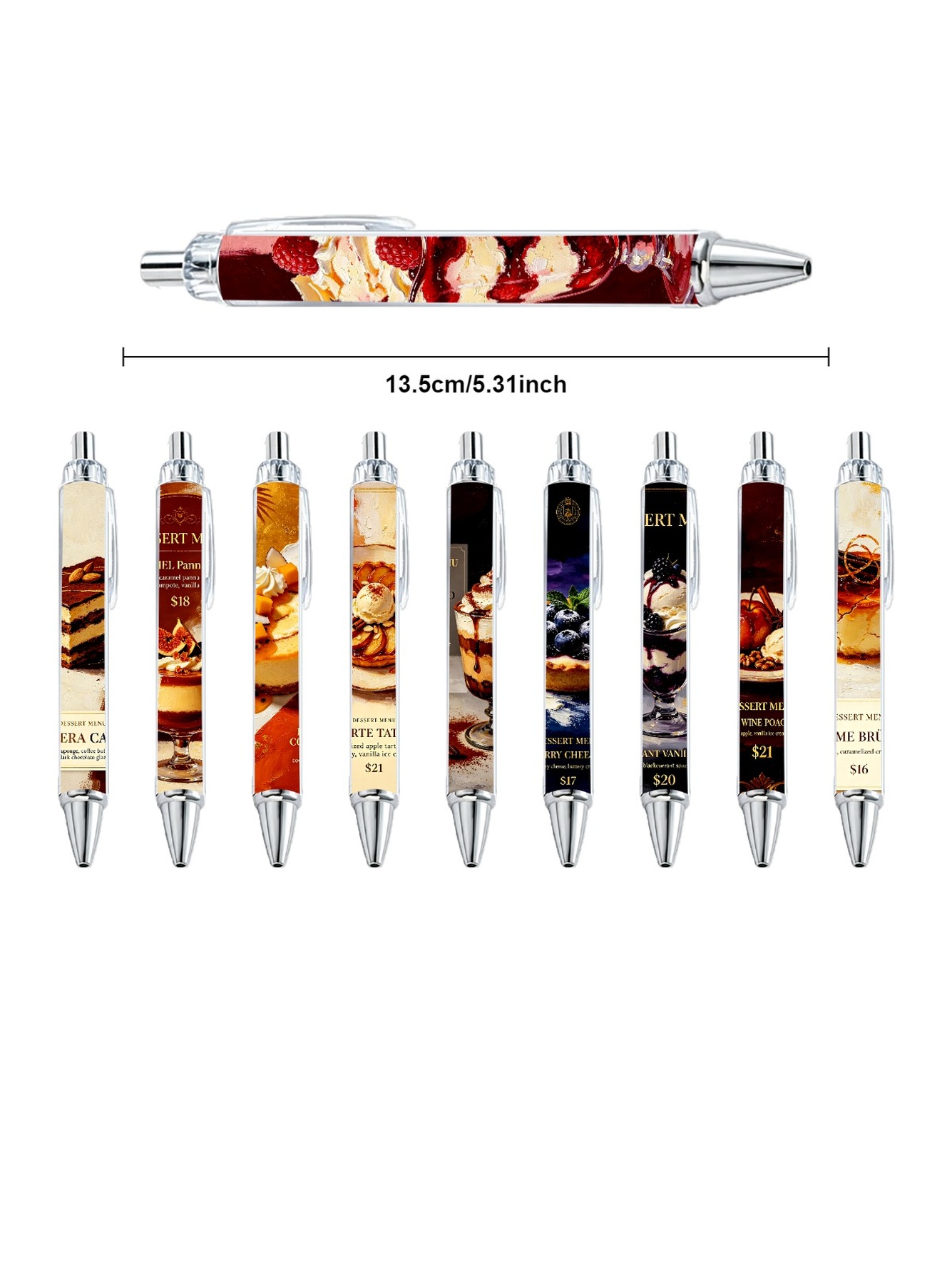 Multi Food Print Ballpoint Pens