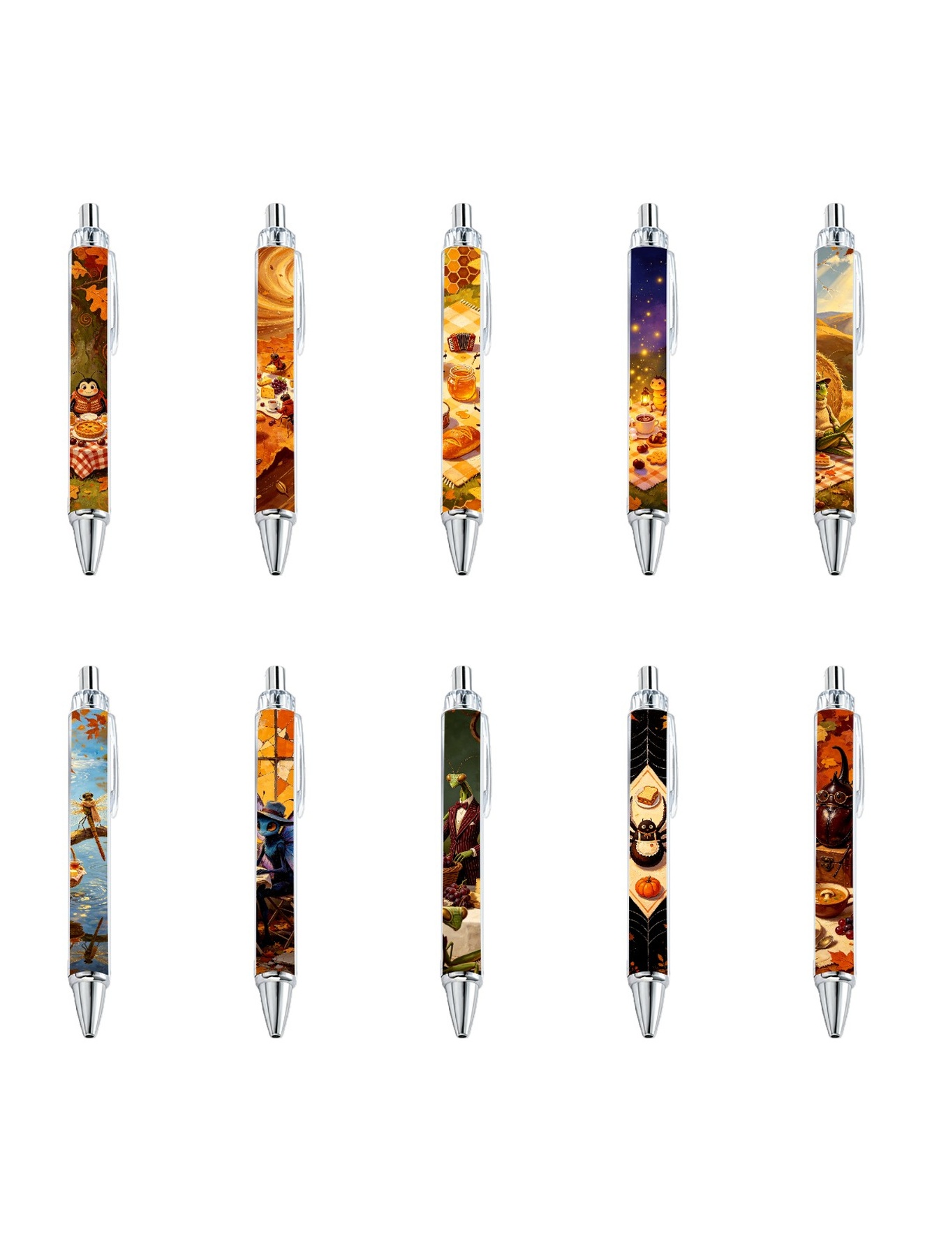 Autumn Harvest Insect Art Gel Pen Set - 10-Pack