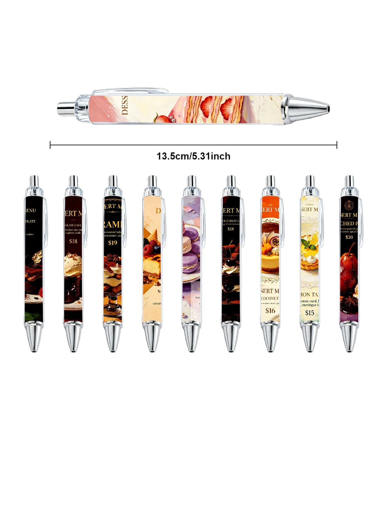Multi Food Print Ballpoint Pens