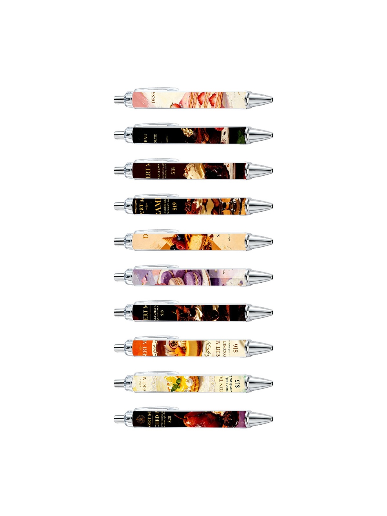 Multi Food Print Ballpoint Pens