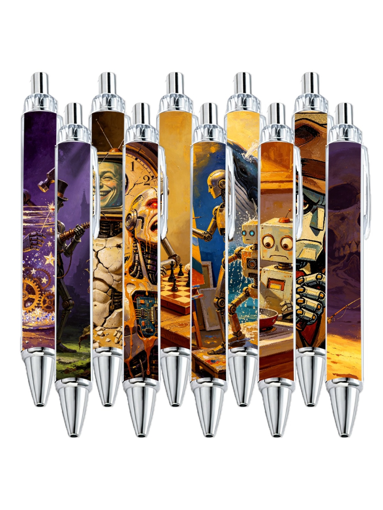 10-Piece Robot Art Gel Pen Set