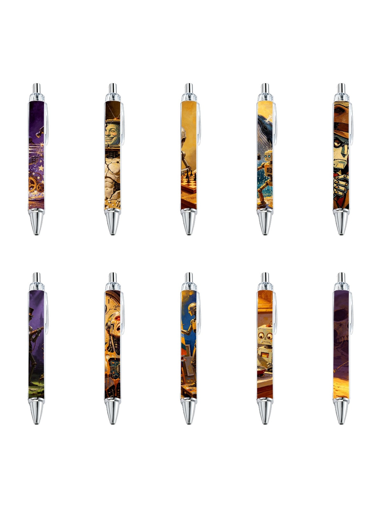 10-Piece Robot Art Gel Pen Set
