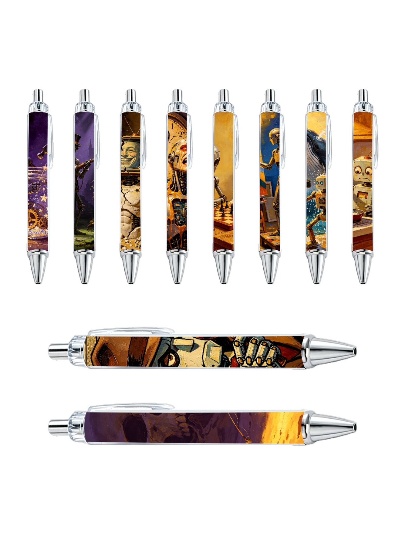 10-Piece Robot Art Gel Pen Set