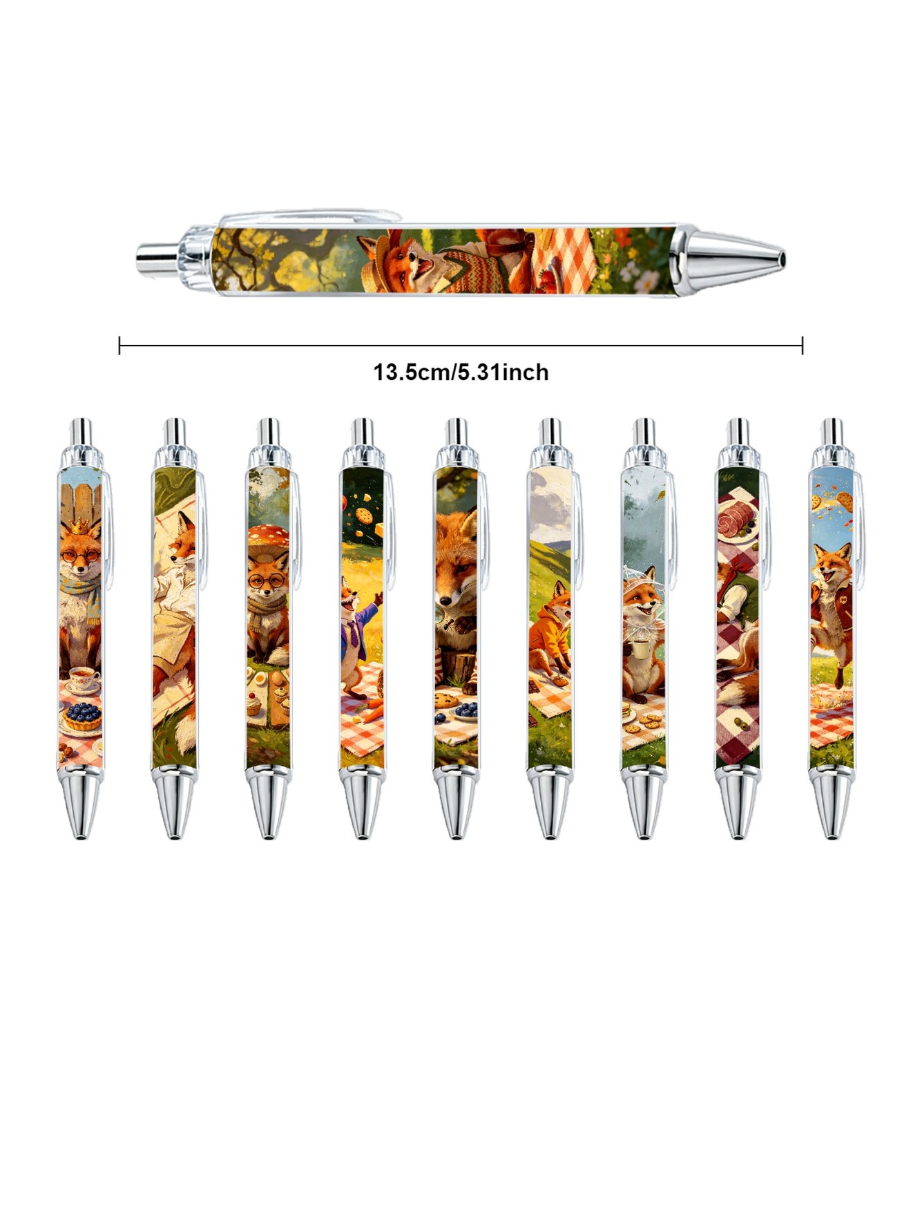 Fox Picnic Gel Pen - 10-Pack