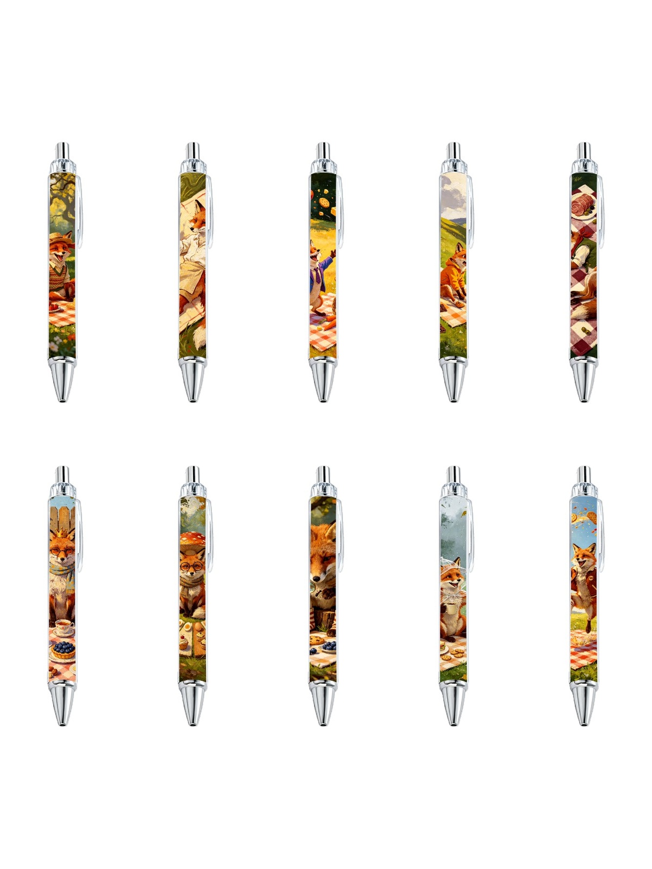 Fox Picnic Gel Pen - 10-Pack