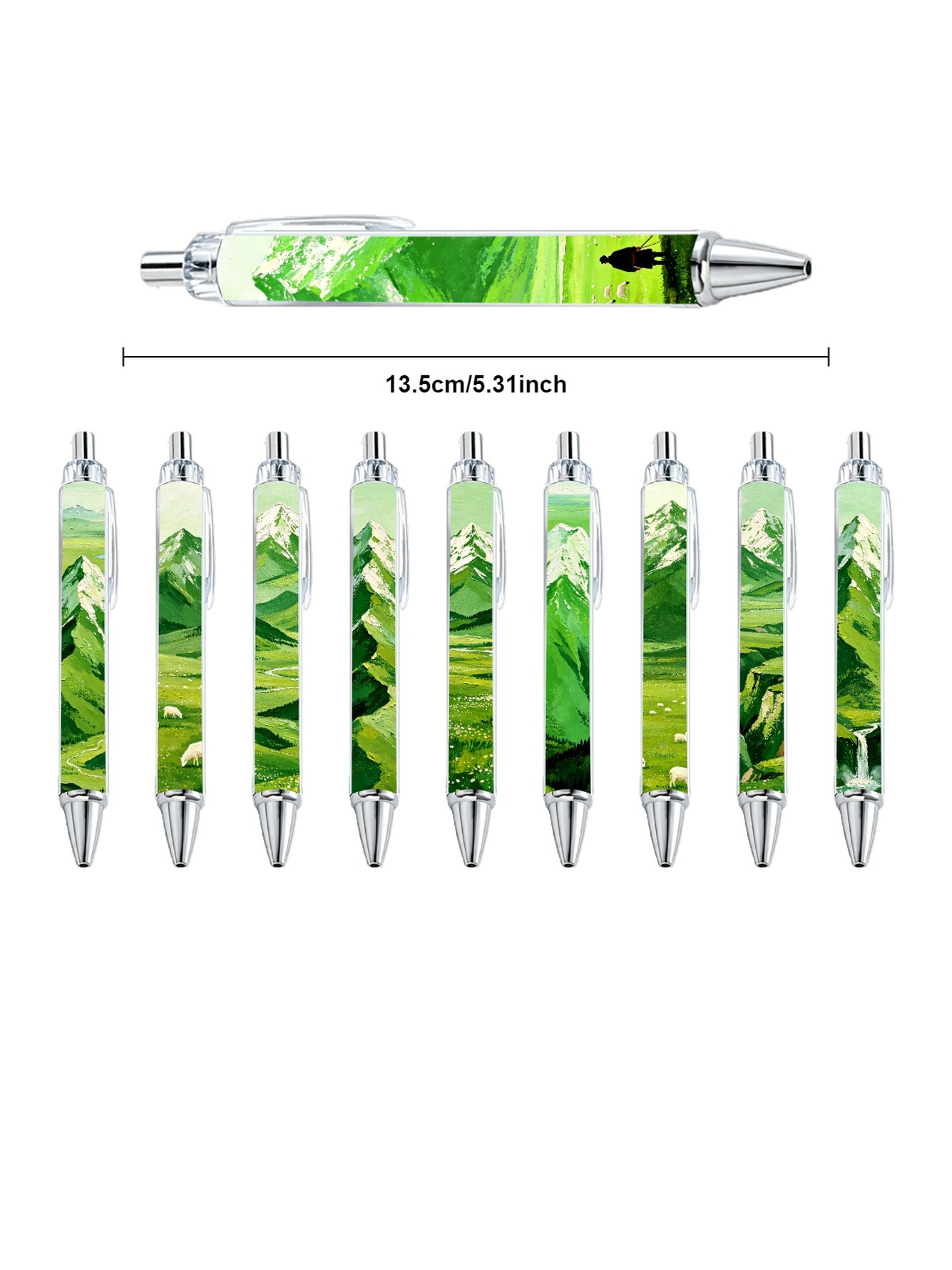 Green Snow Mountain Gel Pen - 10-Pack