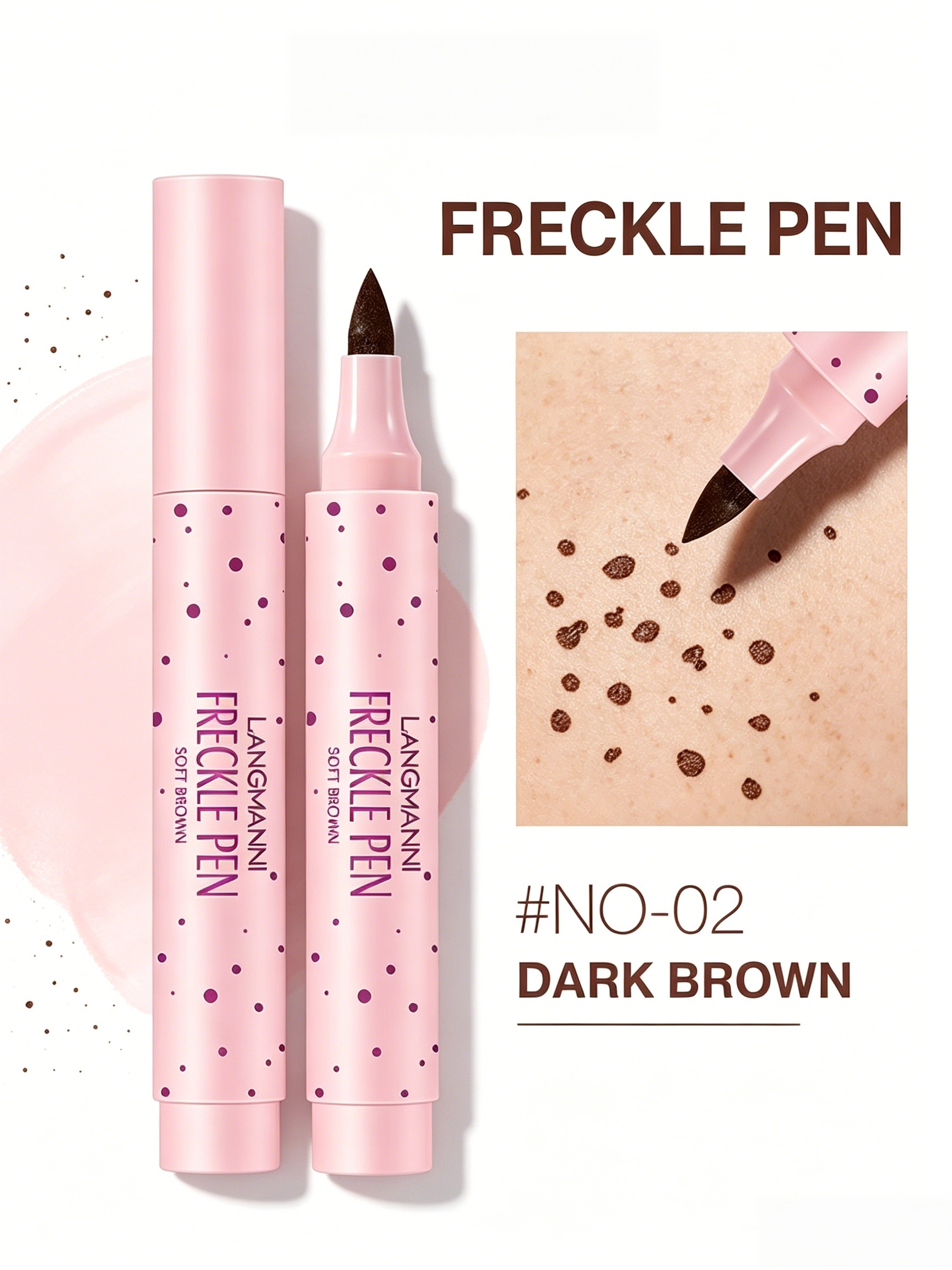 Natural Freckle Pen - Dark Brown, Smudge-Proof