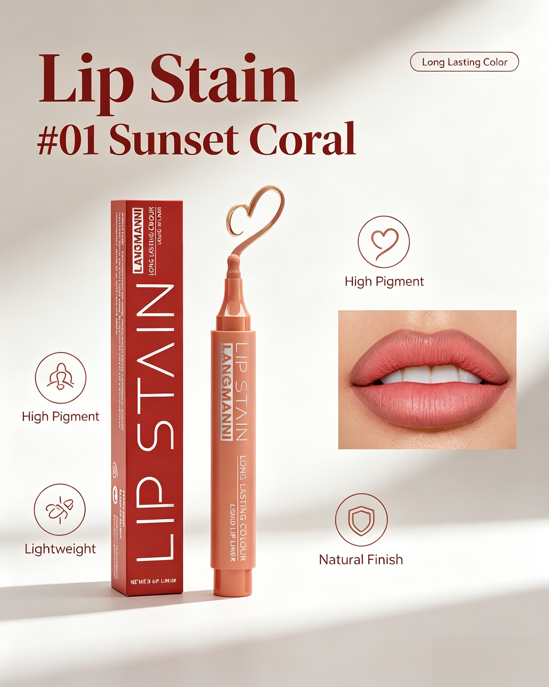 Lip Stain #01 Sunset Coral