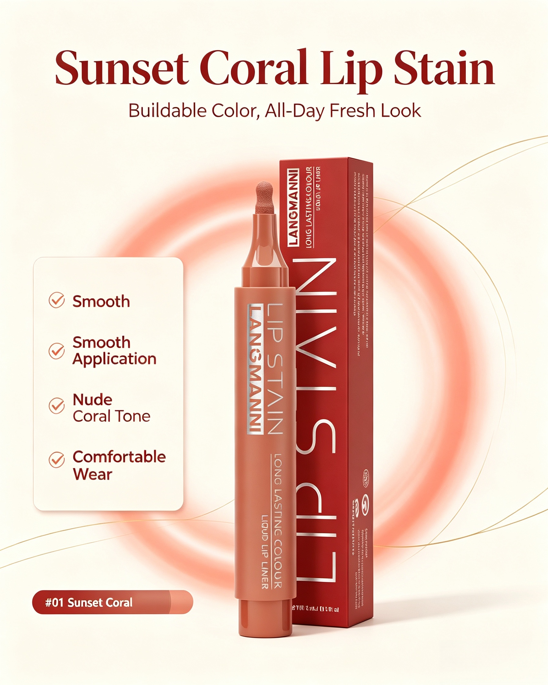 Lip Stain #01 Sunset Coral