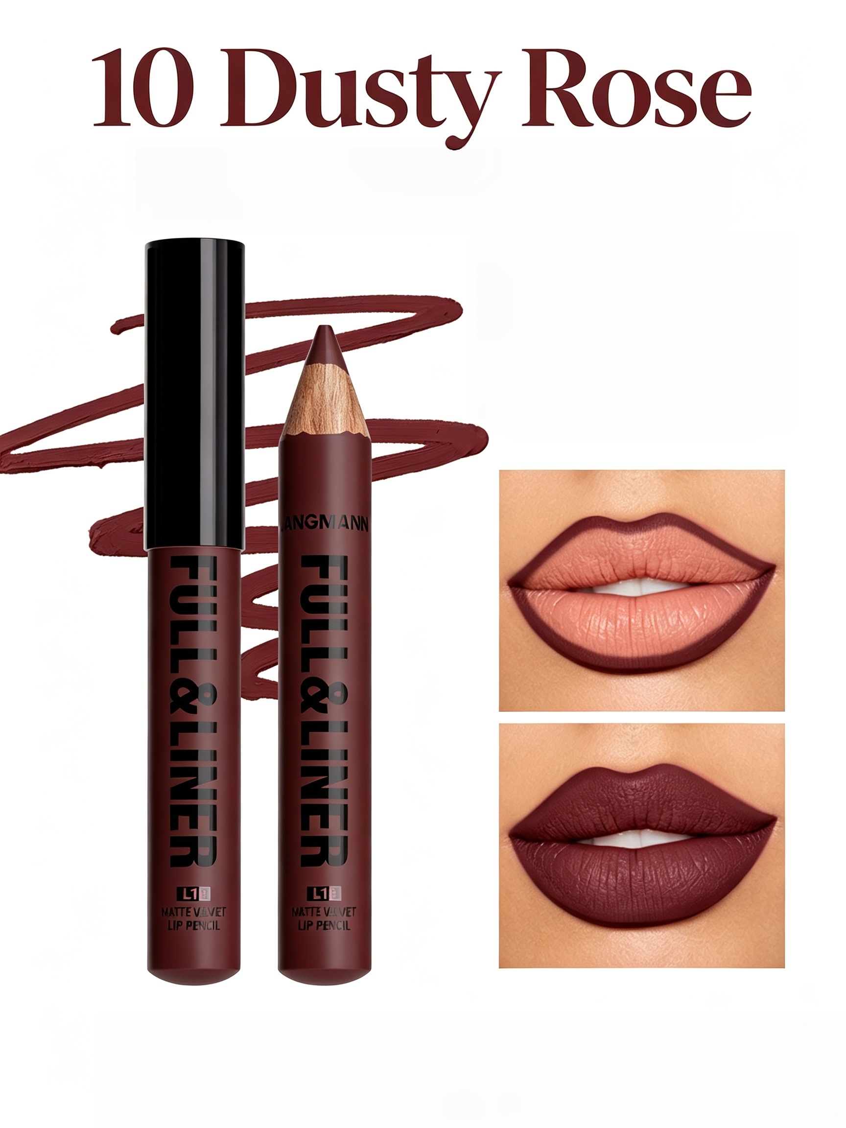 Dusty Rose Matte Lip Liner Pencil - Full Coverage
