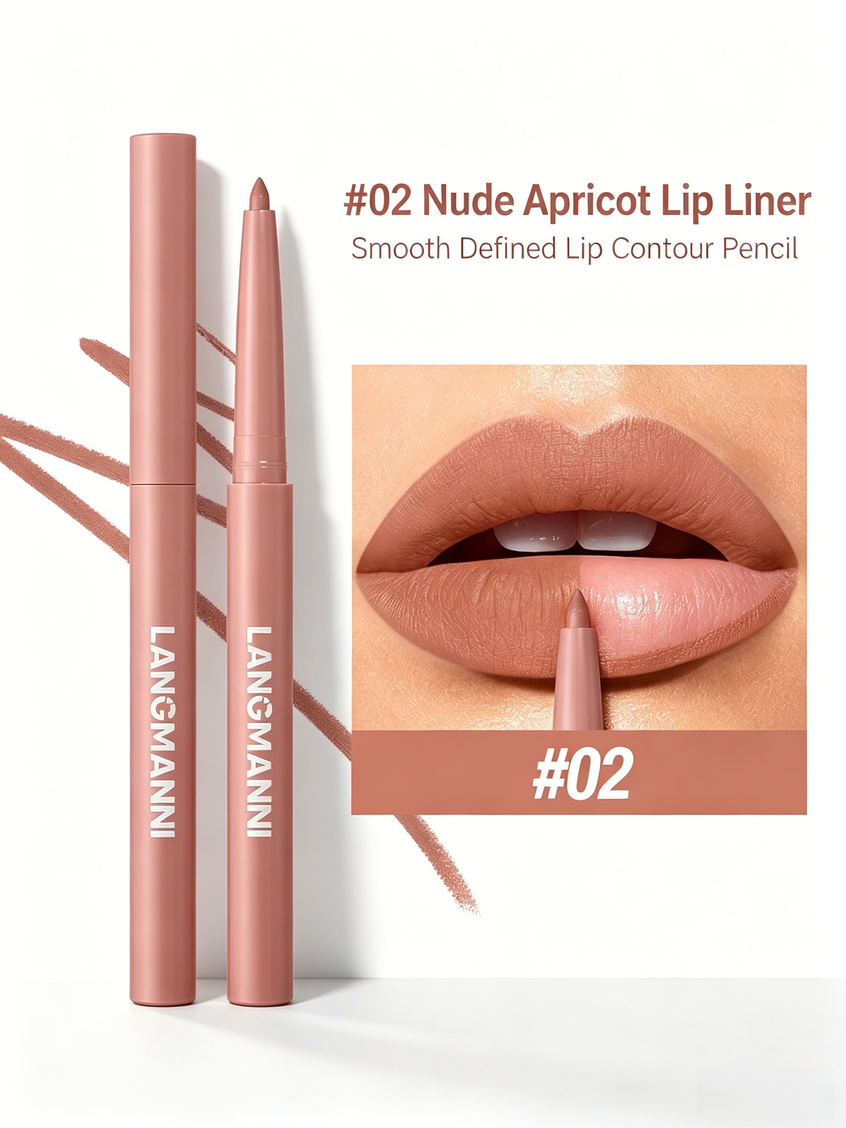 Nude Apricot Matte Lip Liner - Long-Lasting and Smudge-Proof