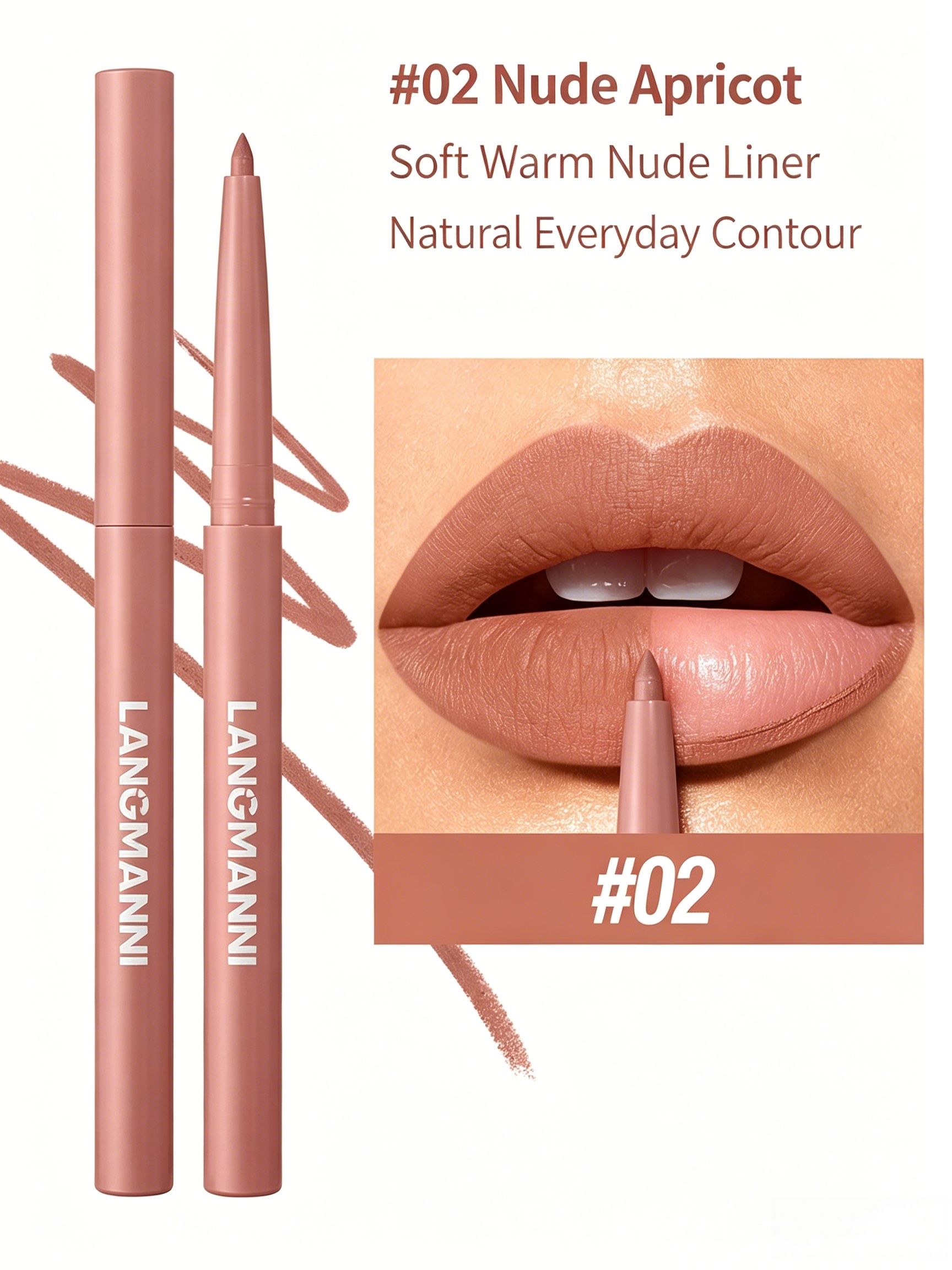 Nude Apricot Matte Lip Liner - Long-Lasting and Smudge-Proof