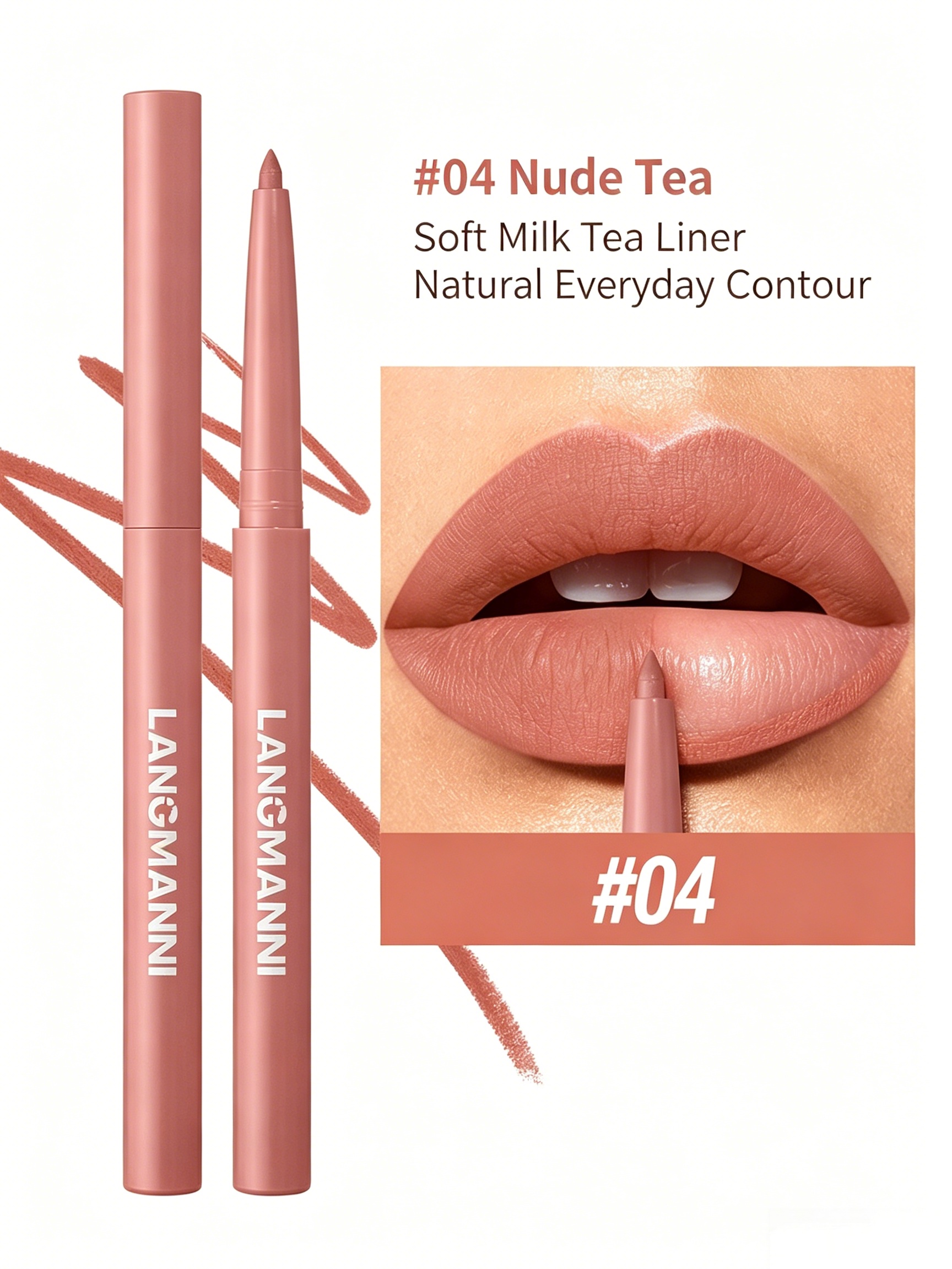 LANGMANNI Nude Matte Lip Liner Pen - Precision Defining and Long-Lasting