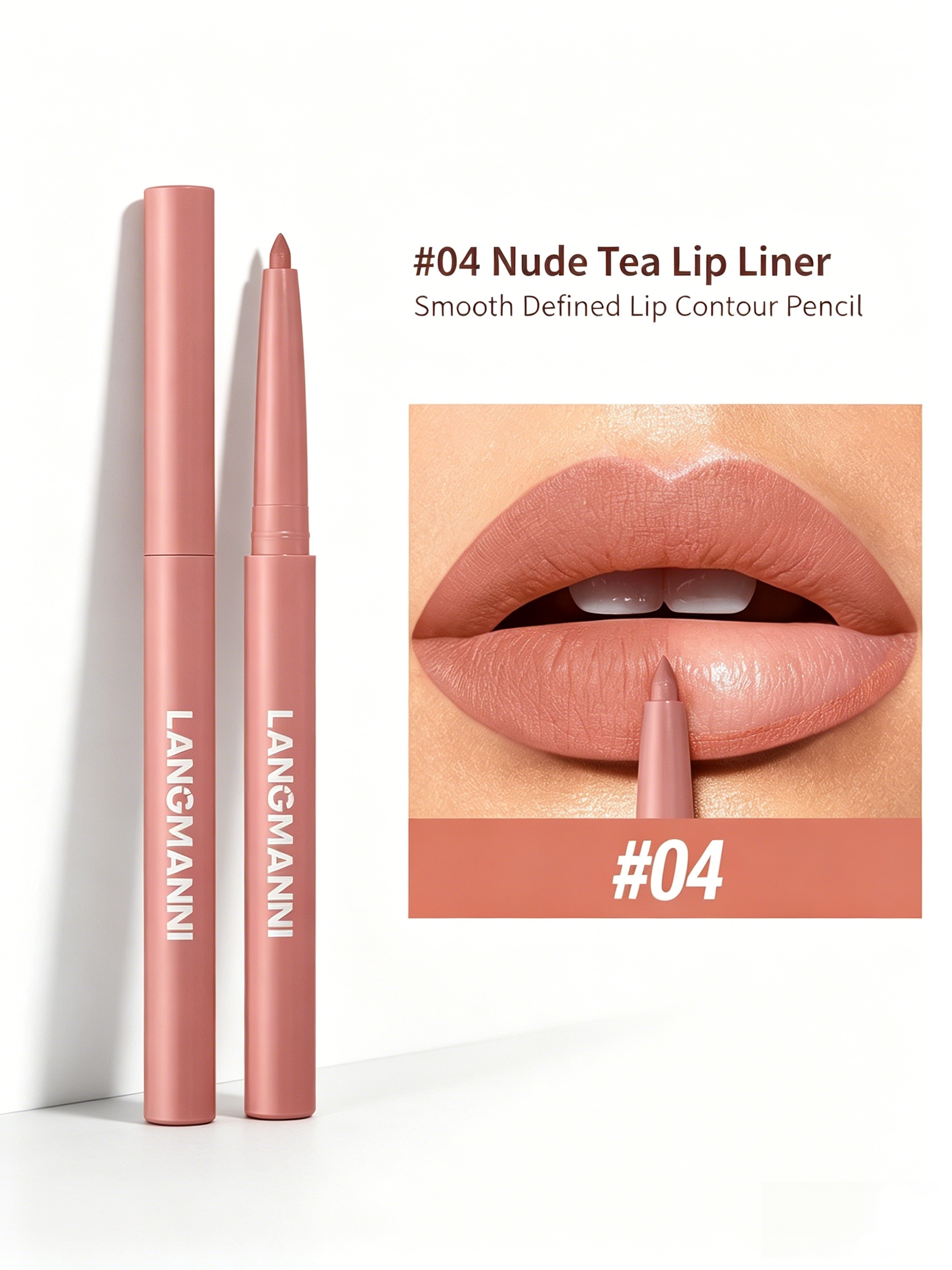 LANGMANNI Nude Matte Lip Liner Pen - Precision Defining and Long-Lasting