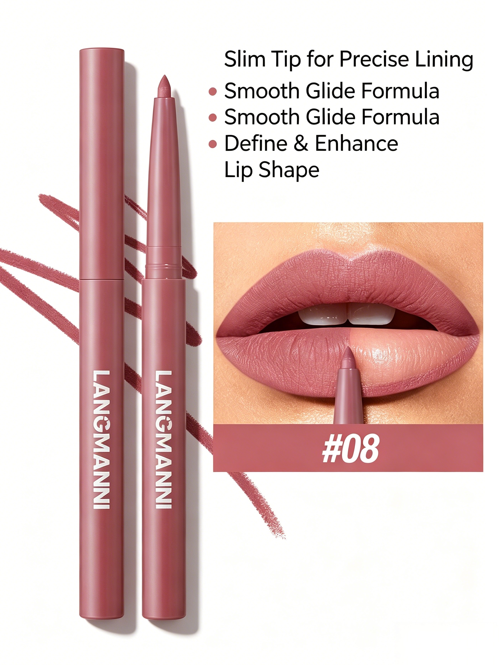 Rosewood Matte Nude Lip Liner - Long-Lasting and Defined Lip Contour
