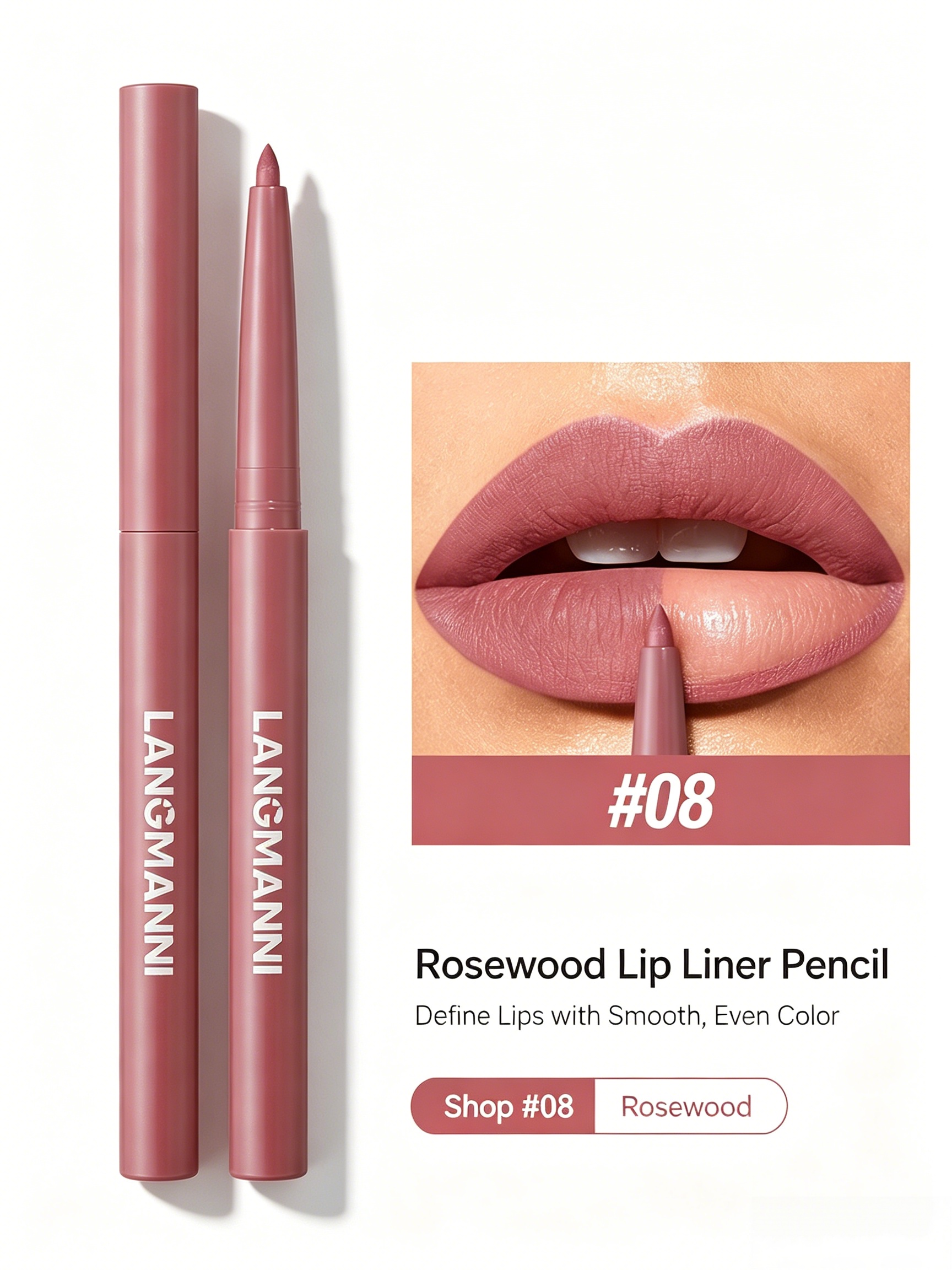 Rosewood Matte Nude Lip Liner - Long-Lasting and Defined Lip Contour