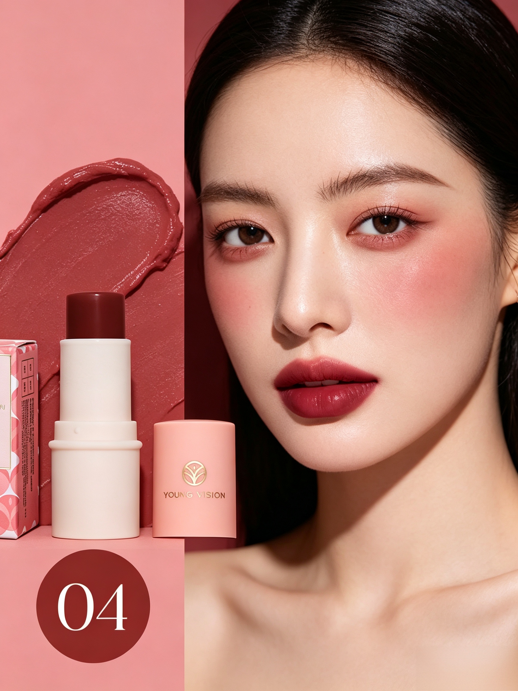 Maroon Blush Stick for Natural Glow - 04