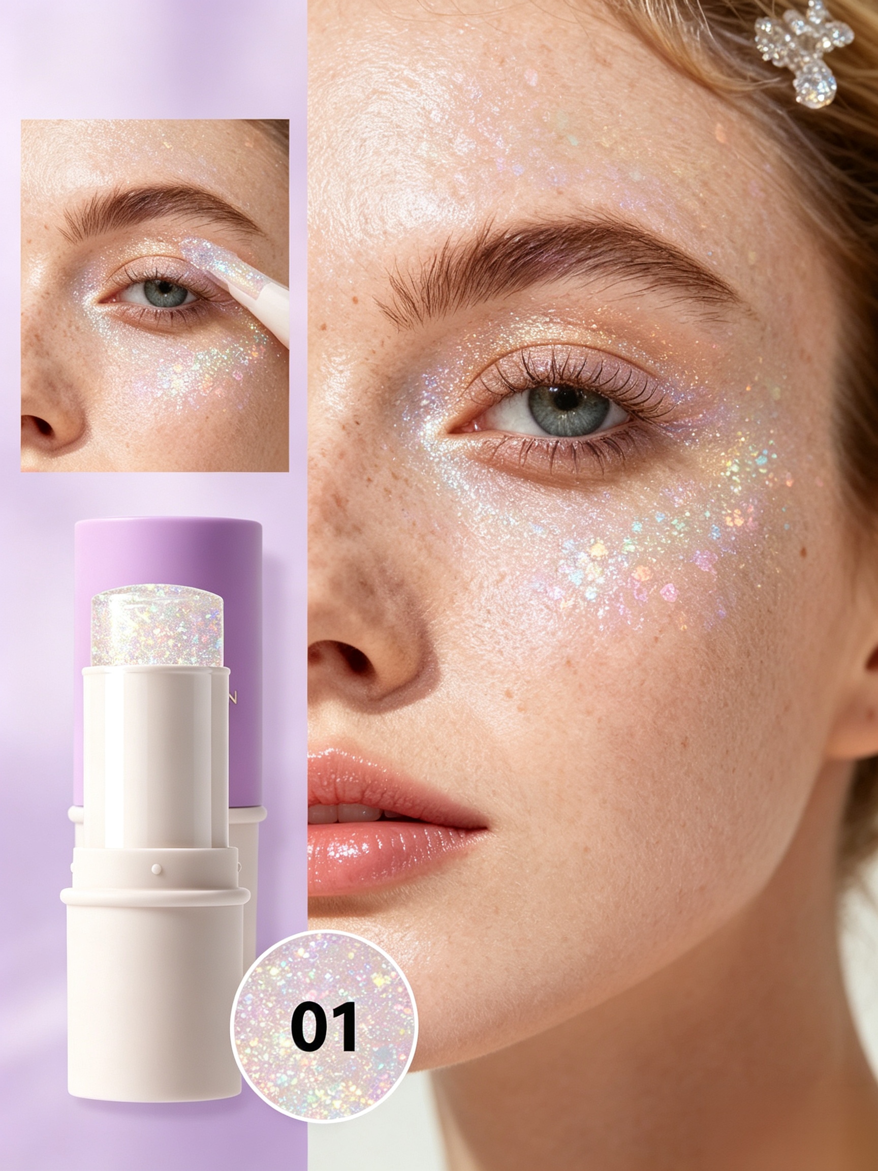 YOUNG VISION Dazzling Glitter Eyeshadow Stick - Long-Lasting Shimmer Eye Makeup for Radiant Looks