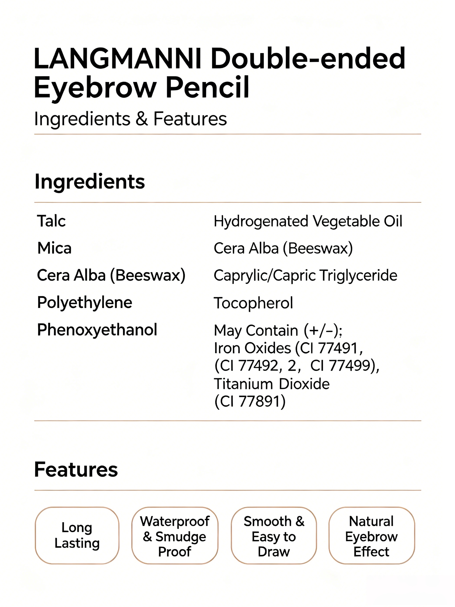 Dual-Ended Dark Brown Waterproof Eyebrow Pencil with Brush for Precise Brows
