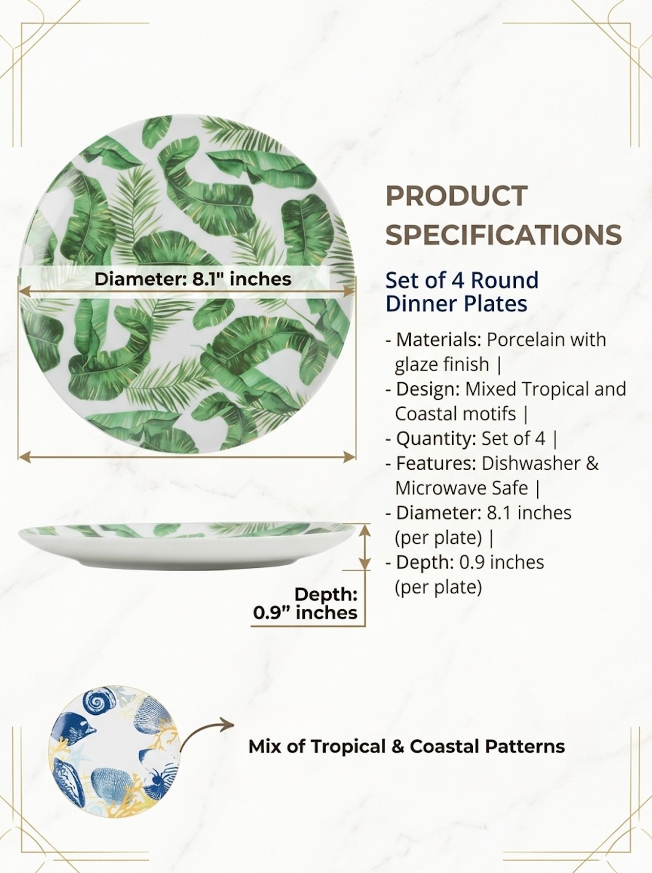 Multi Printed Dinner Plates