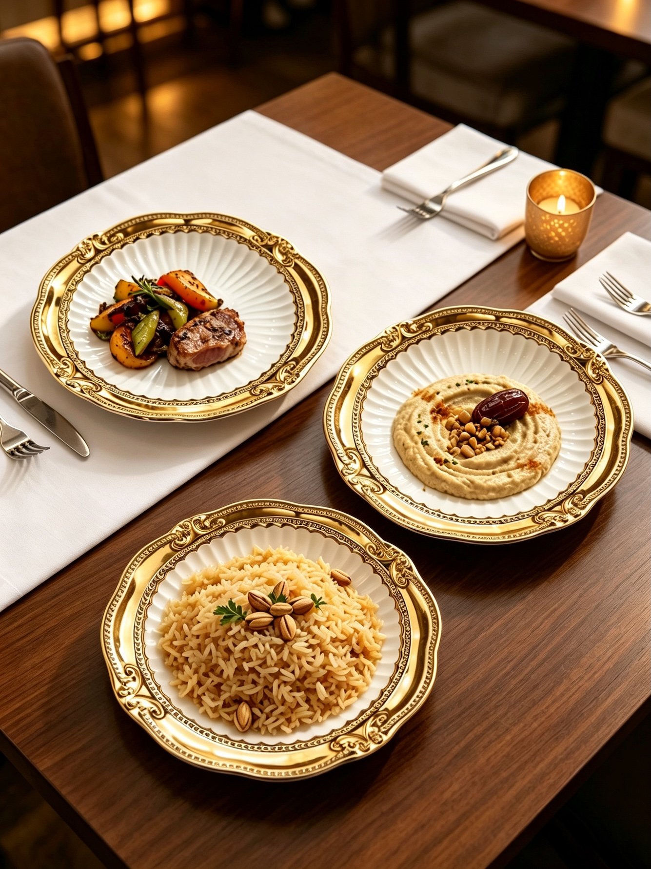 White Embroidered Plates