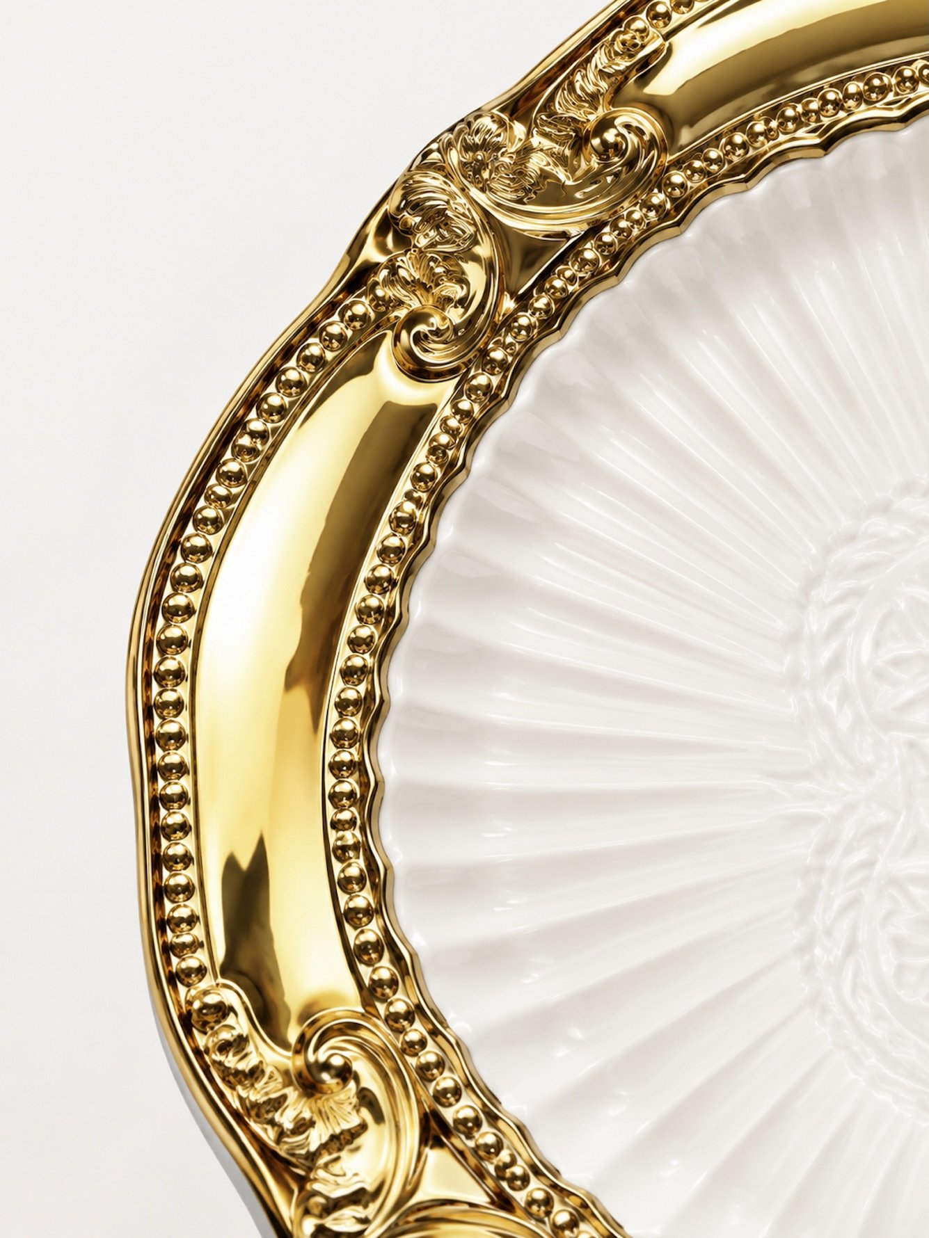 White Embroidered Plates