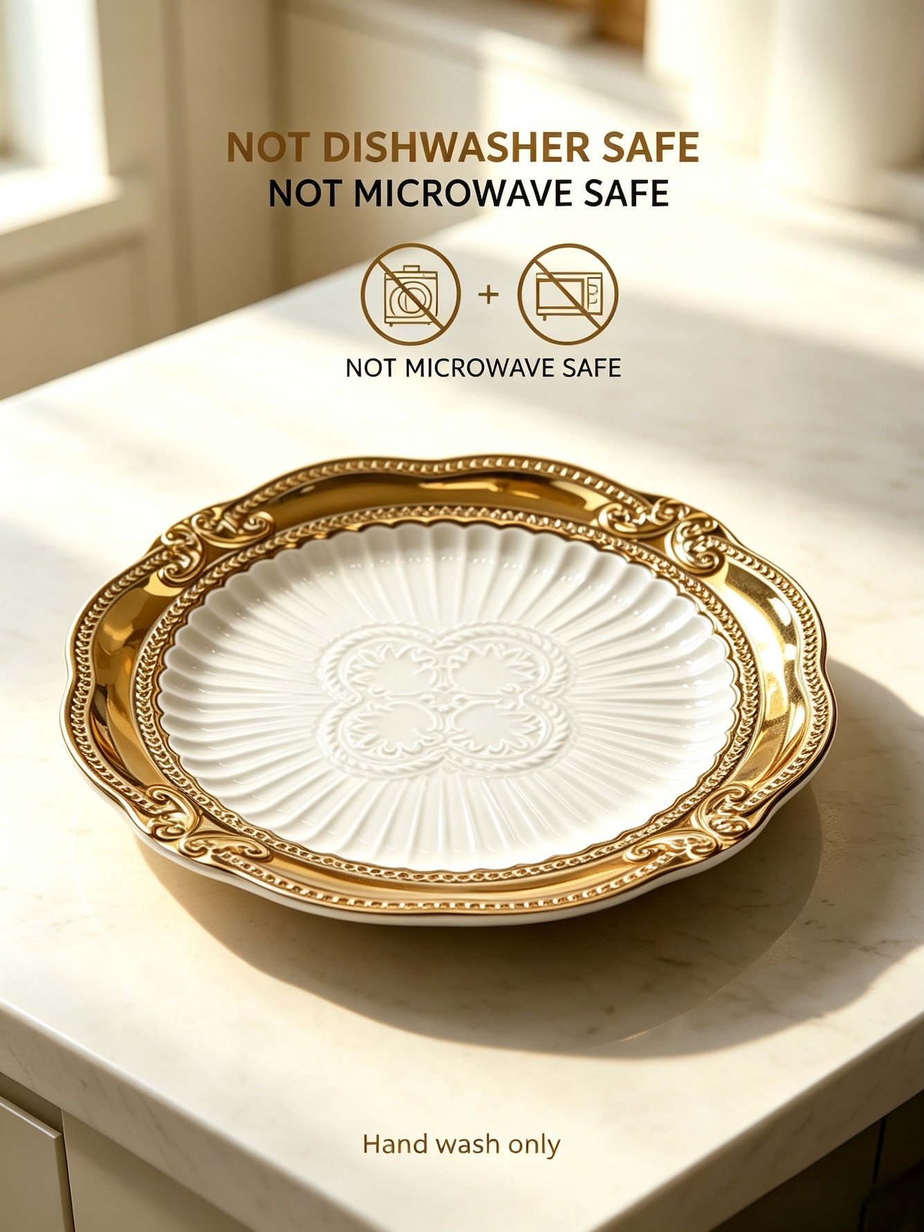 White Embroidered Plates