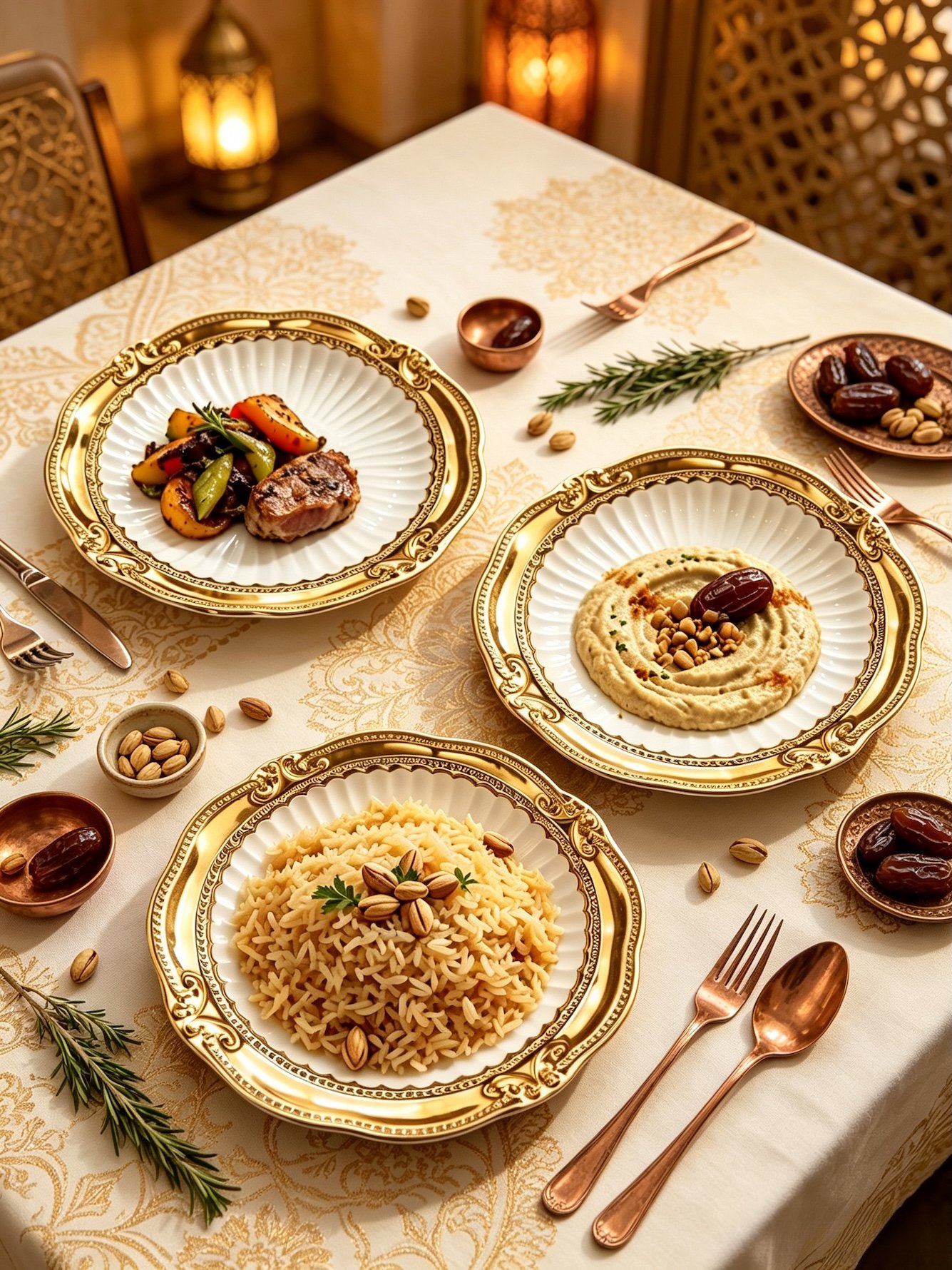 White Embroidered Plates