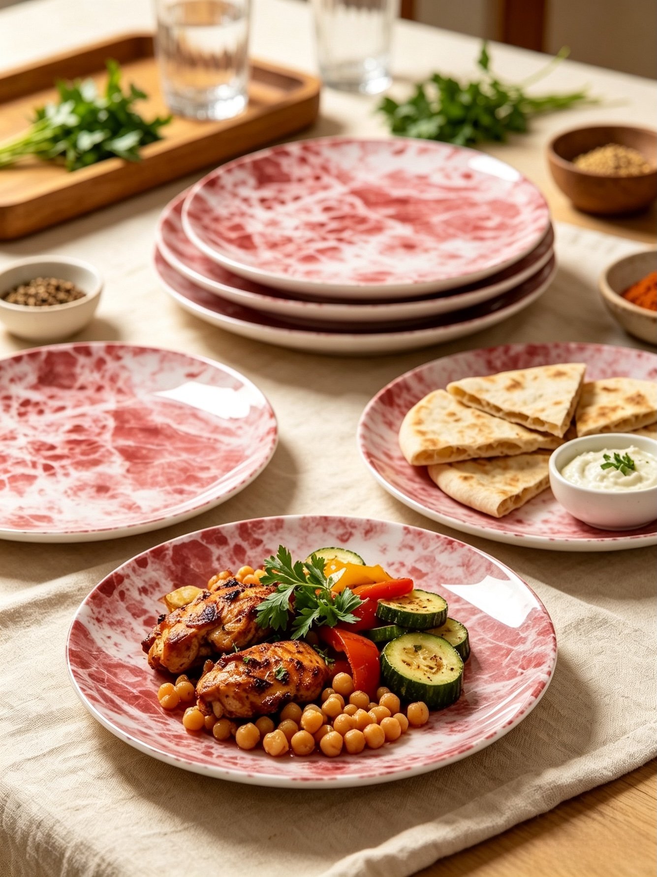 Pink Texture Plates