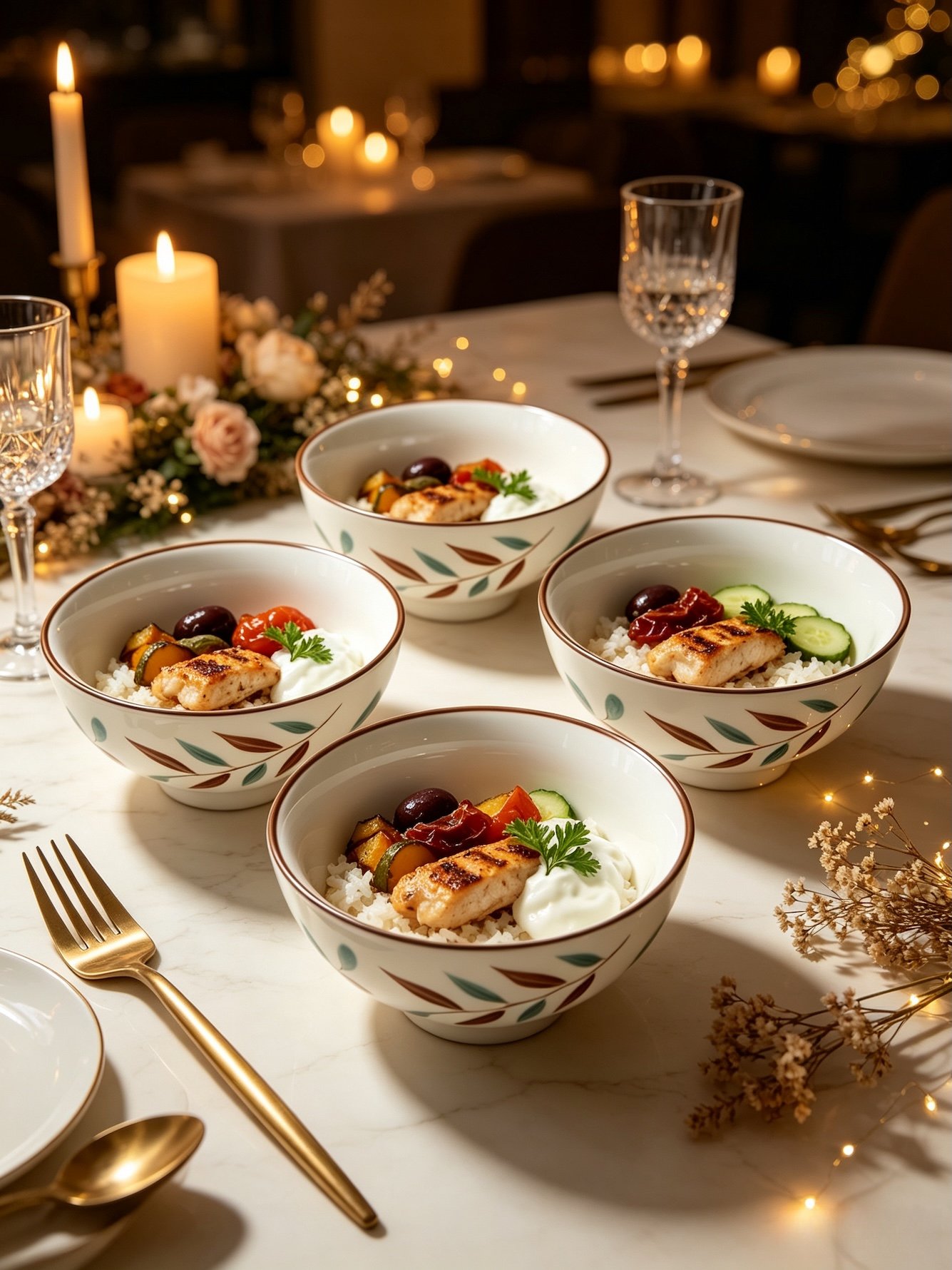 4-Piece 6.9 Inch Round Leaf Pattern Ceramic Bowls