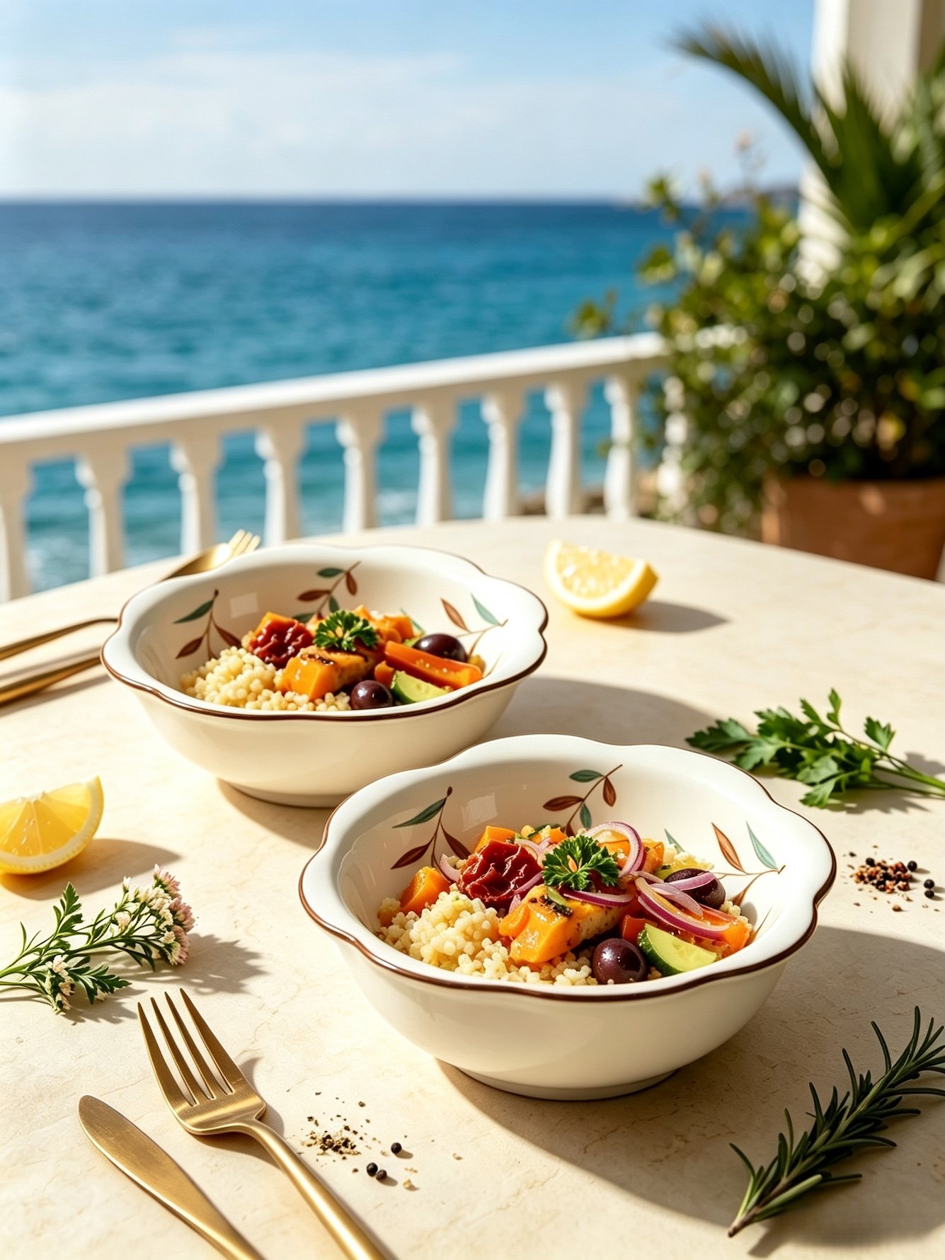 White Printed Bowls