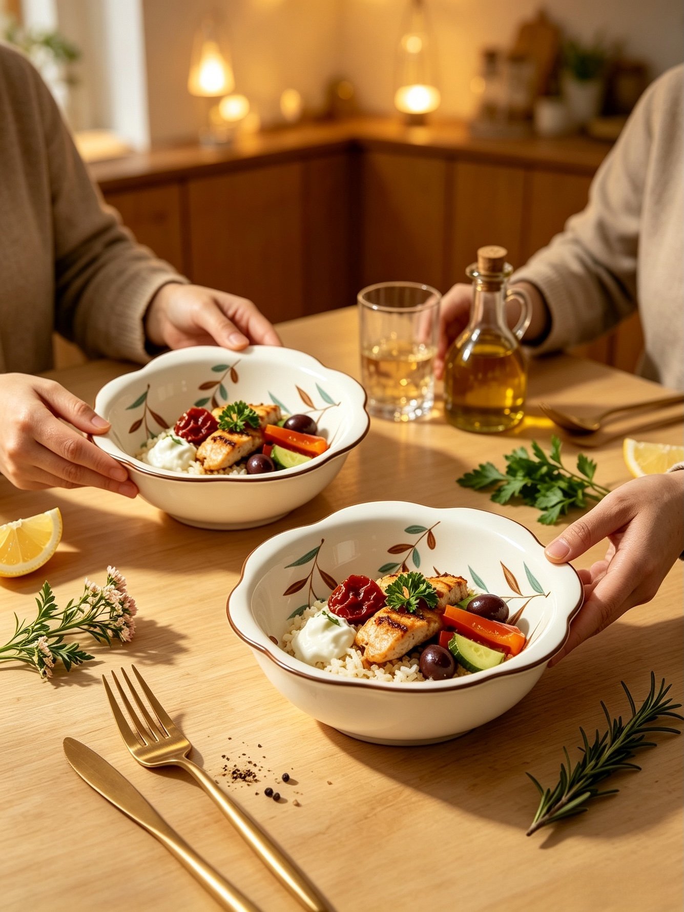 White Printed Bowls