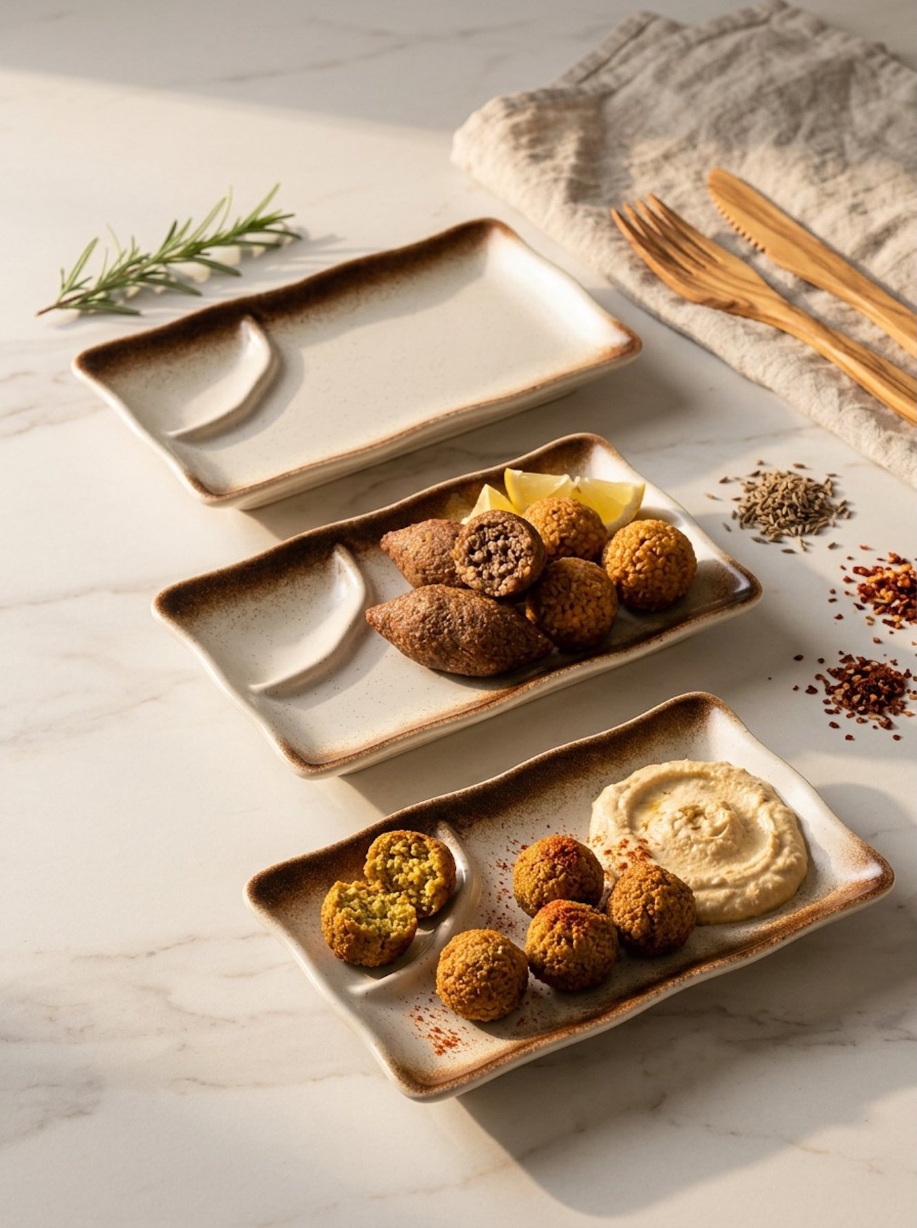 Beige Texture Serving Plates