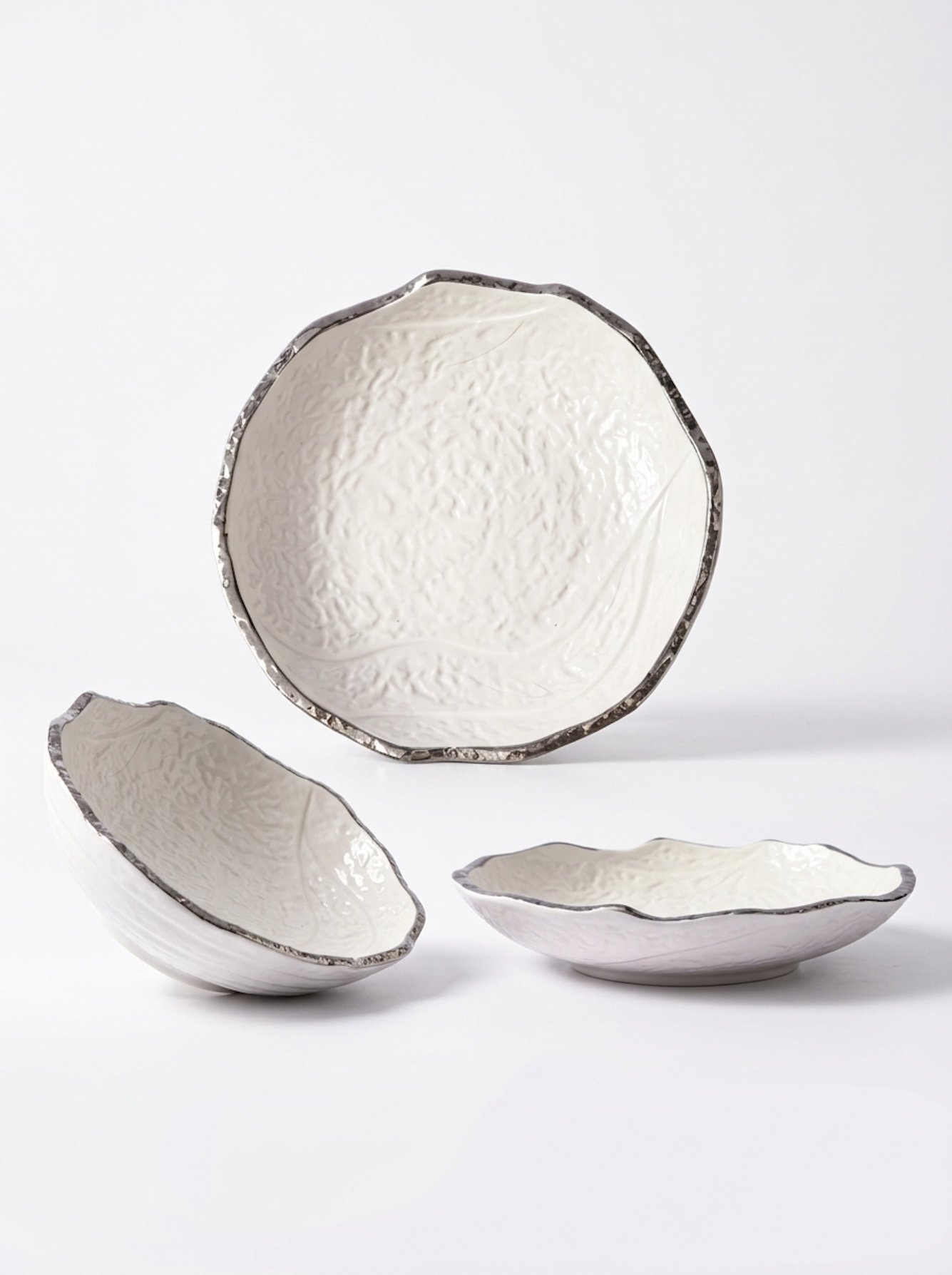 White Texture Bowls