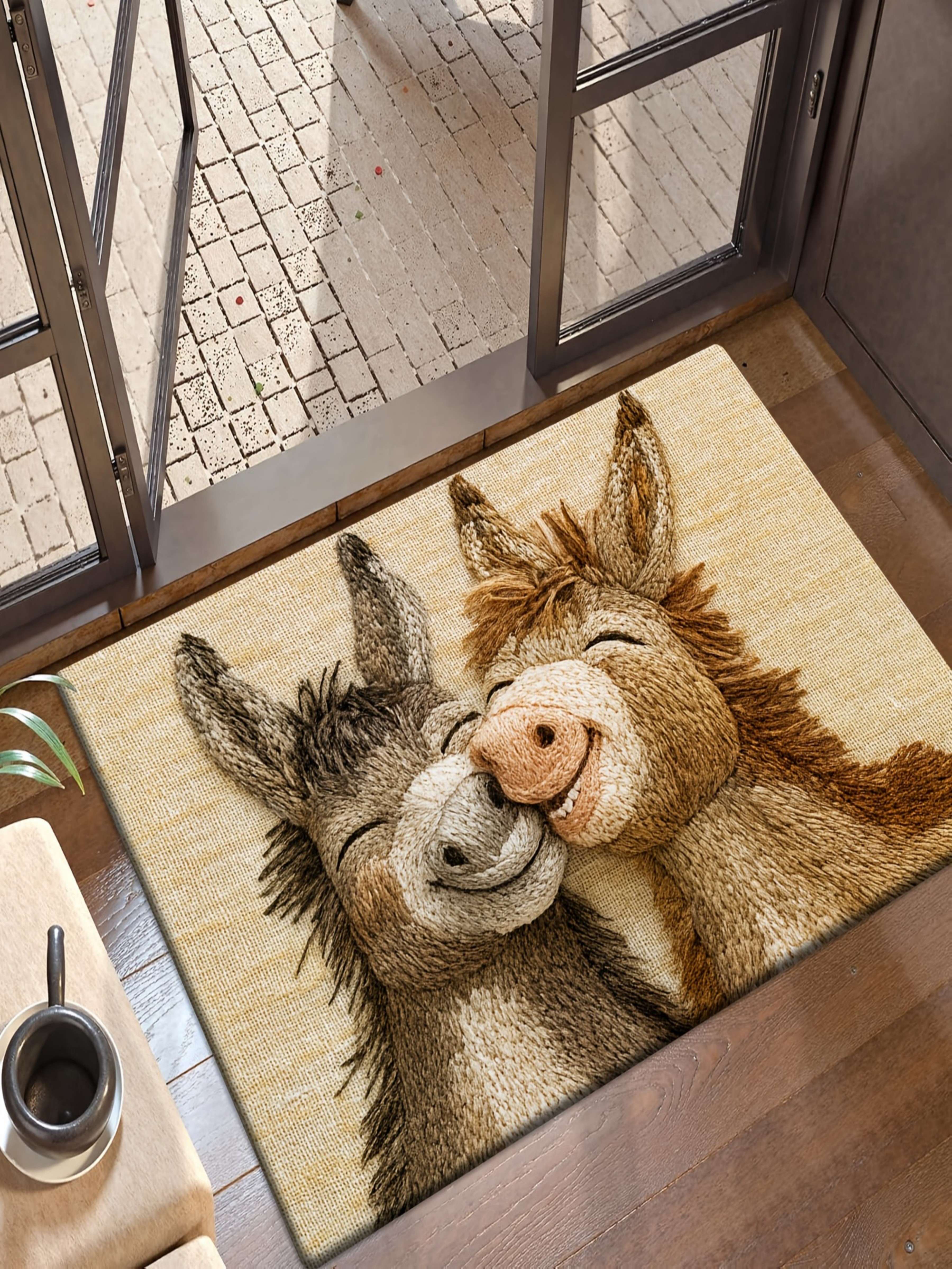 ممسحة أرجل مرحة بتصميم حمار لطيف، 40*60 سم