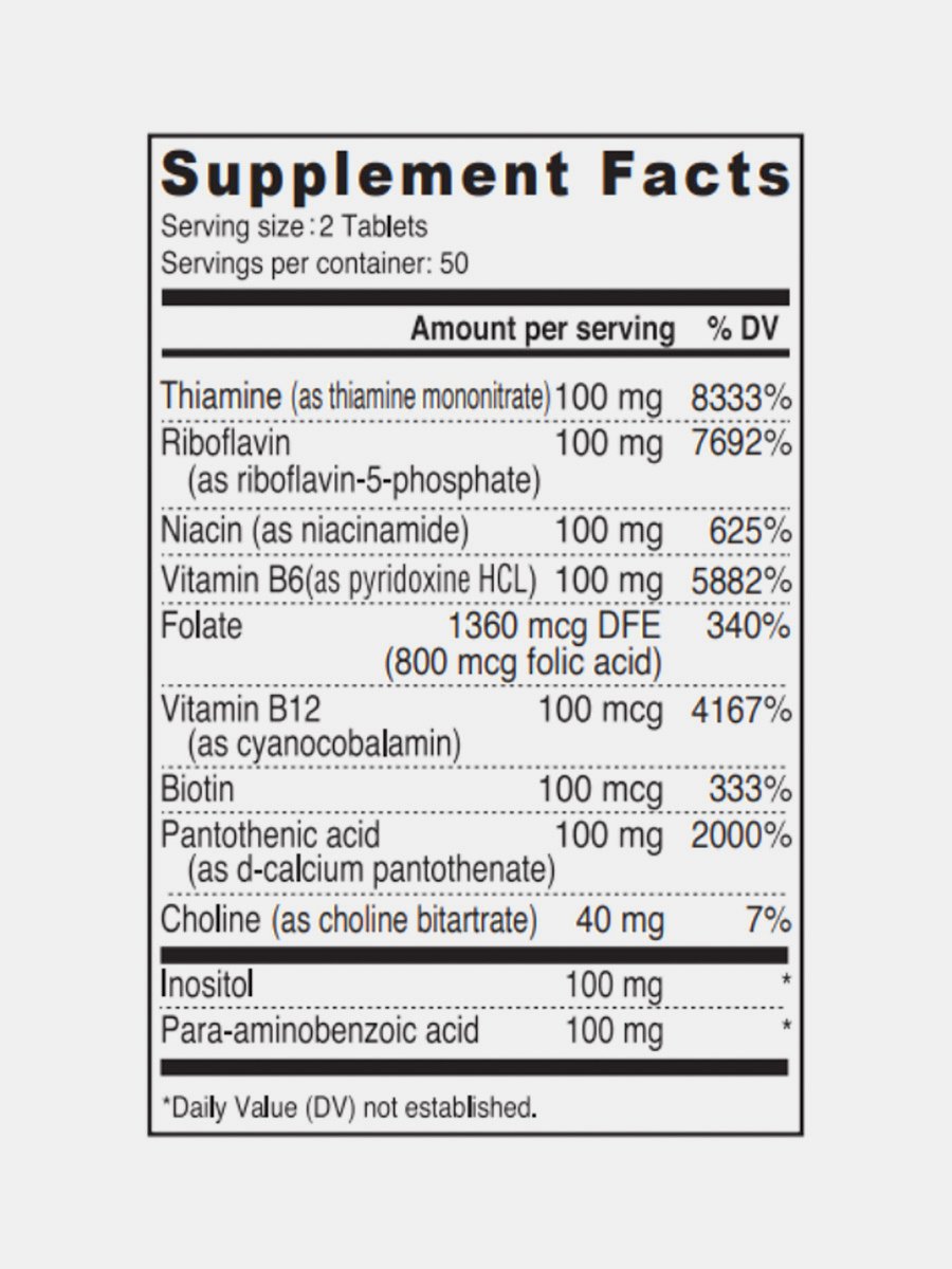 B-Complex Formula / 100 Tablets