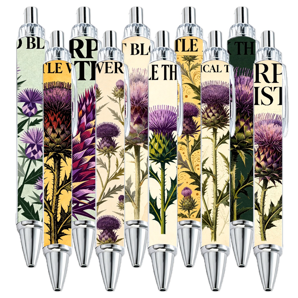 Thistle Art Retractable Gel Pens - 10-Pack