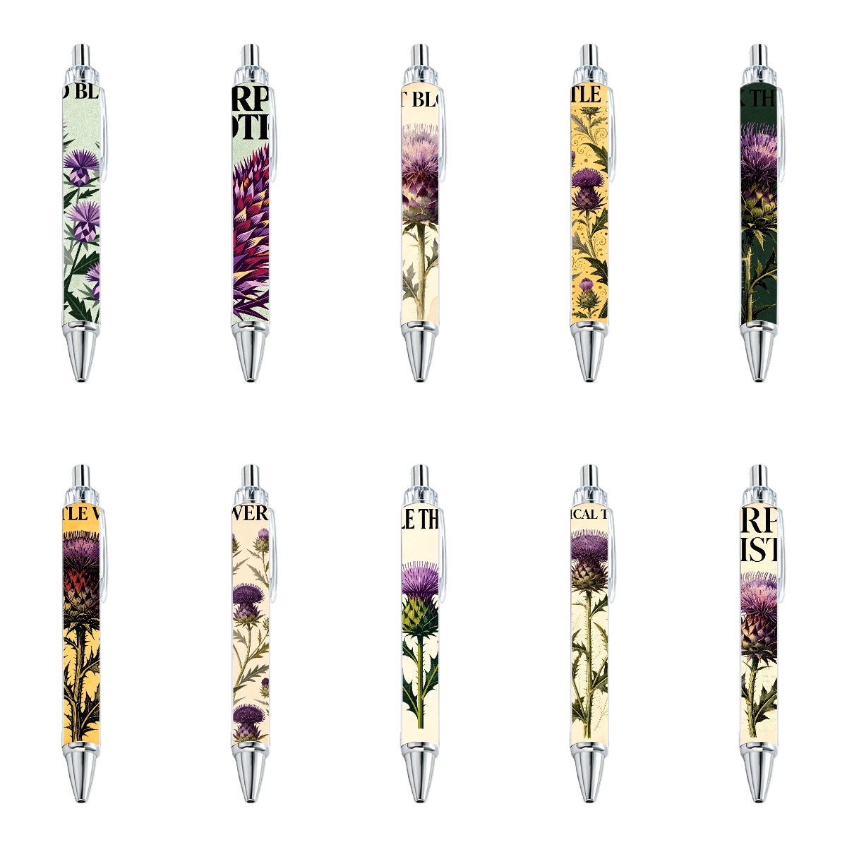 Thistle Art Retractable Gel Pens - 10-Pack