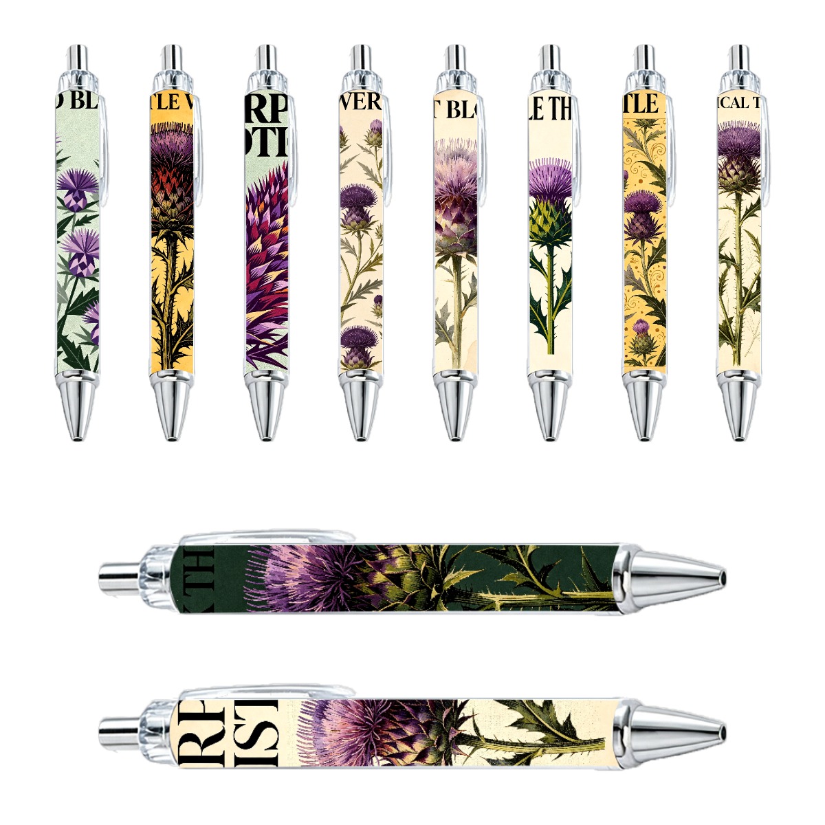 Thistle Art Retractable Gel Pens - 10-Pack