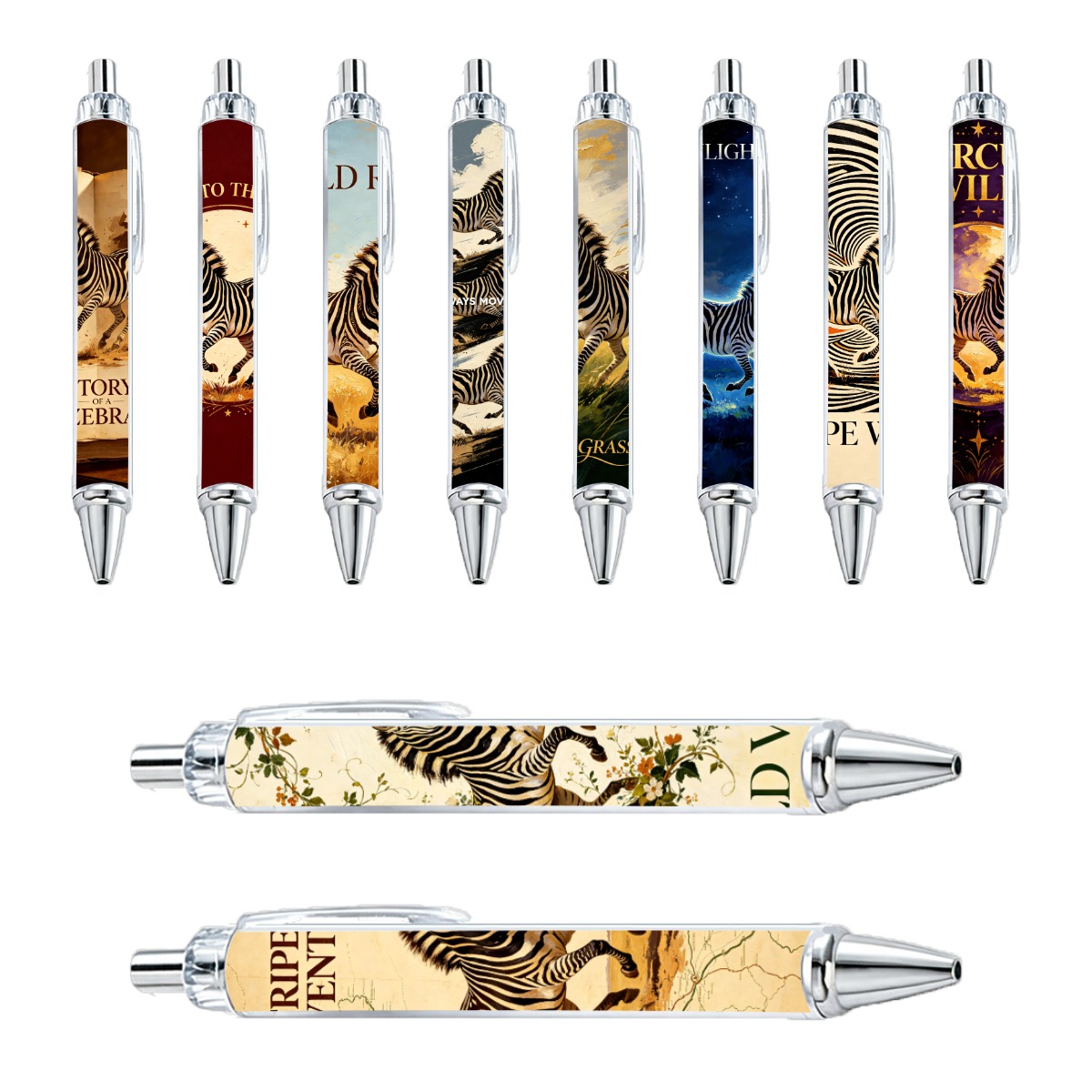 10Pcs Running Zebra Theme Gel Pen