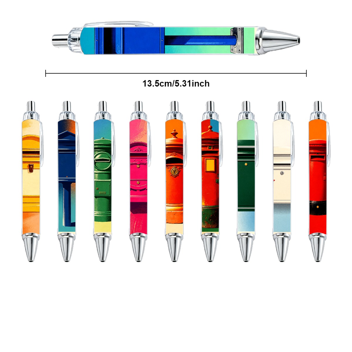 10pcs Mailbox Theme Neutral Push-button Pens
