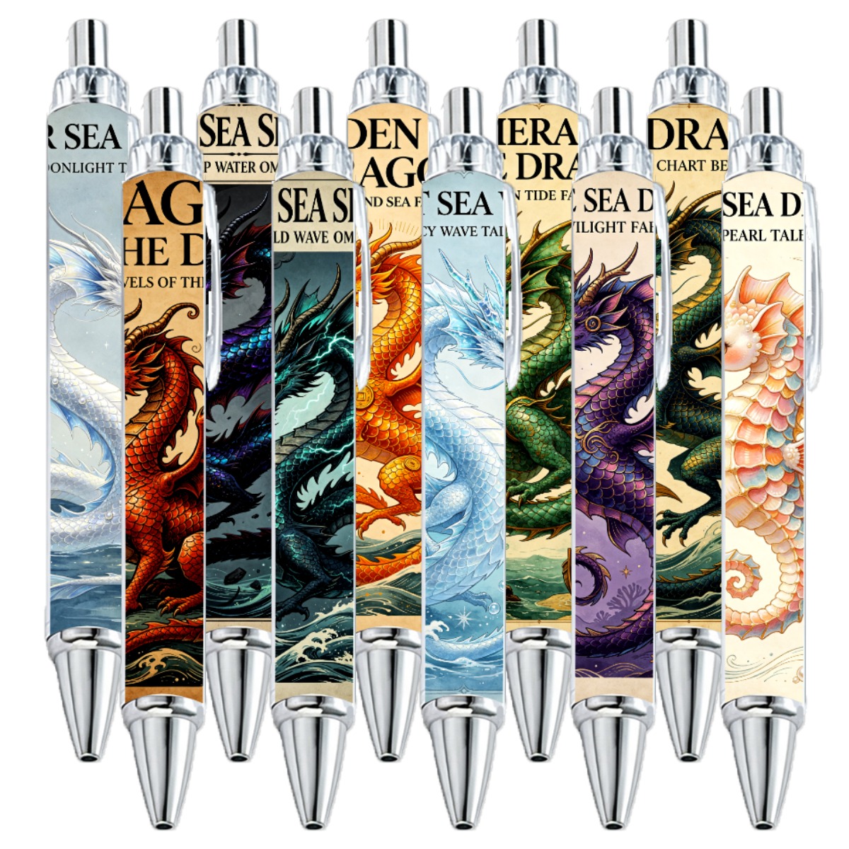 10pcs Sea Dragon Theme Writing Pens