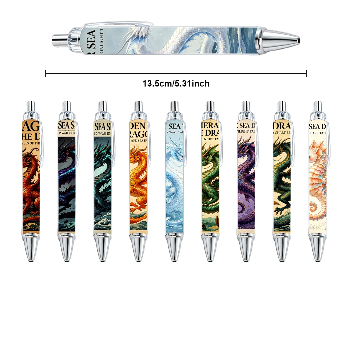 10pcs Sea Dragon Theme Writing Pens