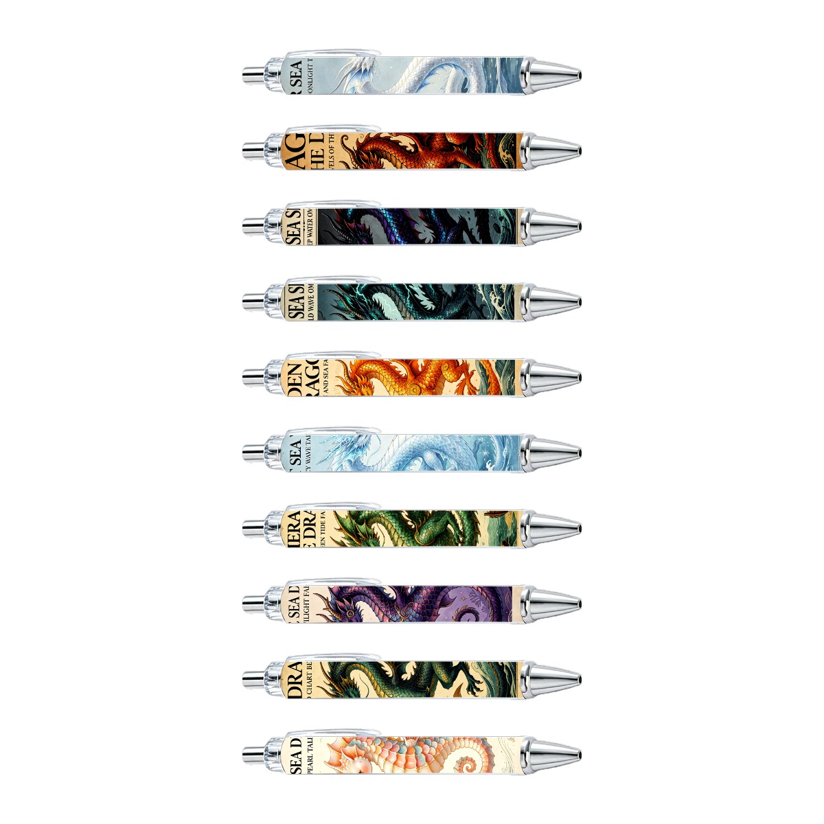 10pcs Sea Dragon Theme Writing Pens