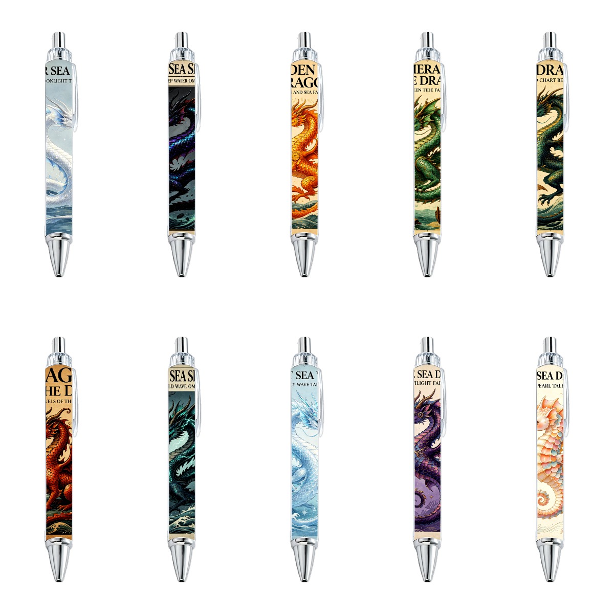 10pcs Sea Dragon Theme Writing Pens